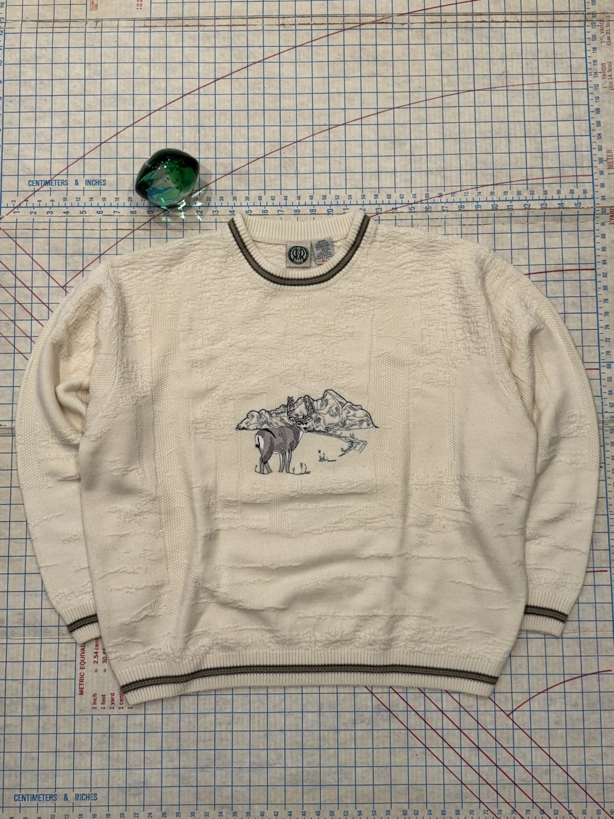 Sears Vintage Sears R&R Embroidered Deer Knit Sweater White XXL Size US XXL / EU 58 / 5 - 1 Thumbnail