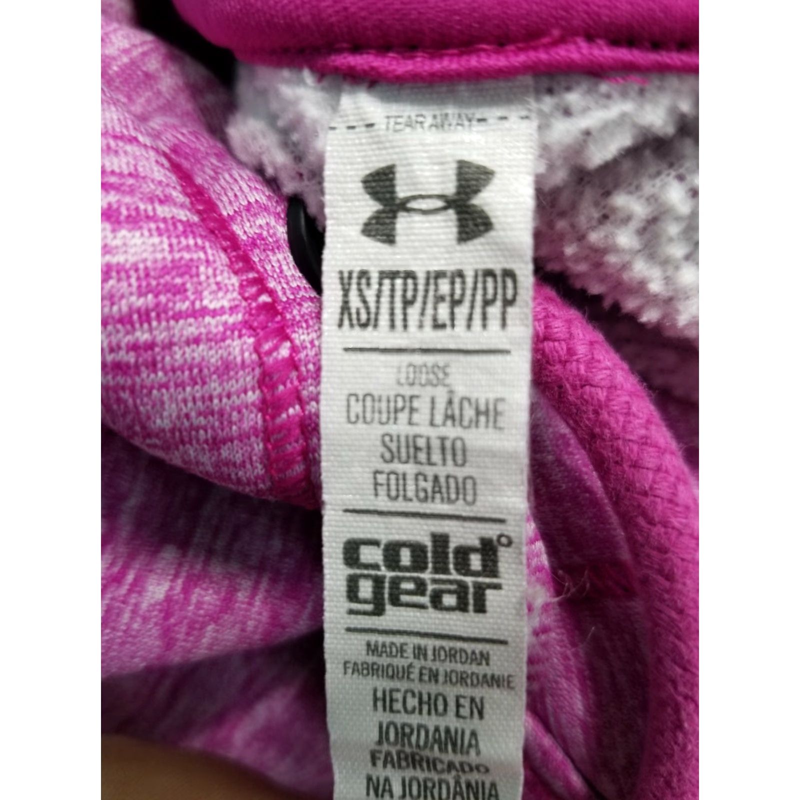Under Armour Womens XS Under Armour Hoodie Loose Fit Pink Twist Coldgear Fleece Crew Neck Pullover Activewear Size XS / US 0-2 / IT 36-38 - 4 Thumbnail