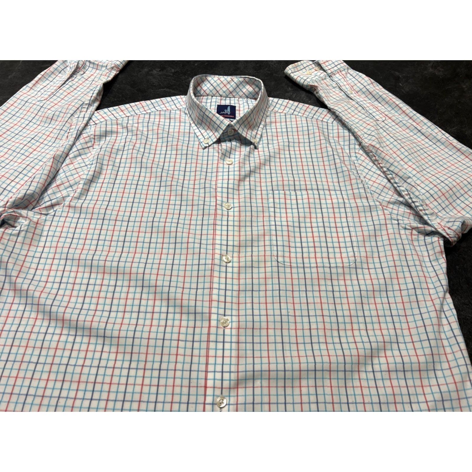 johnnie-O johnnie-O Prep-Formance Men's Plaid Check Shirt XL Long Sleeve Button Up Logo Casual All Seasons Size US XL / EU 56 / 4 - 2 Thumbnail