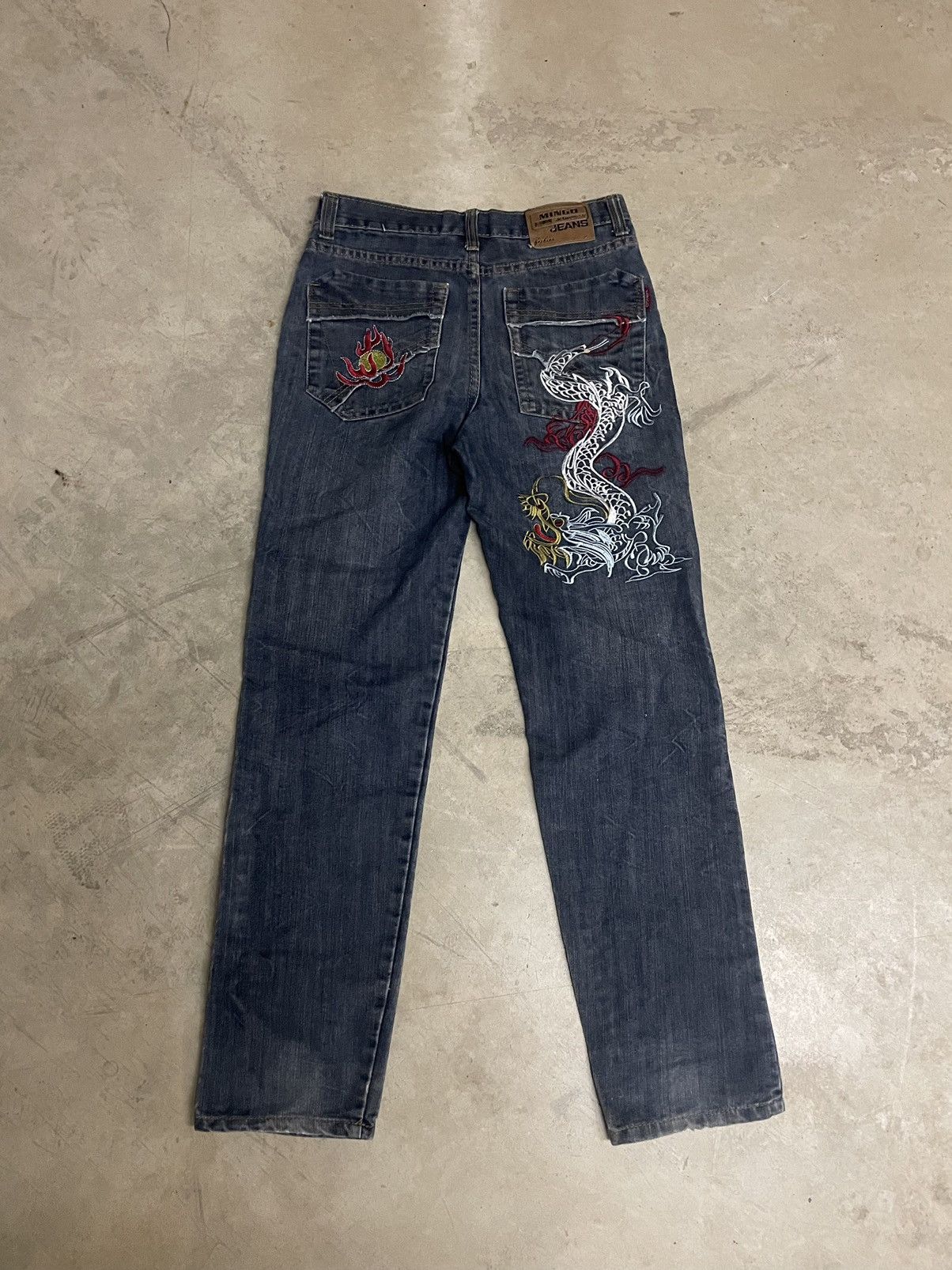 Japanese Brand Vintage Embroidered Japanese Denim Jeans Size 29" - 3 Thumbnail