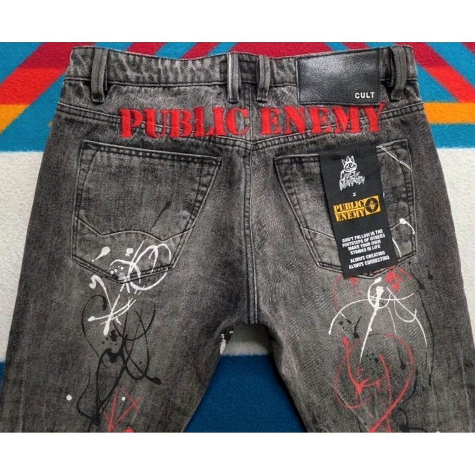 Cult Of Individuality Cult Of Individuality Jeans 32x32 Public Enemy Rocker Slim Graphitti Rap Size US 32 / EU 48 - 3 Thumbnail