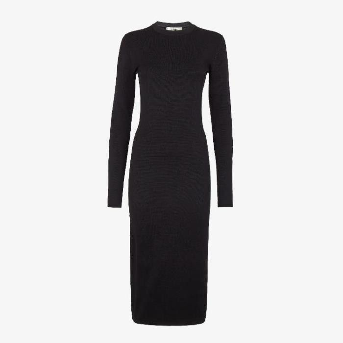 Fendi o1w1db10325 FZDB20 Maxi Dress in Black Size M / US 6-8 / IT 42-44 - 1 Thumbnail