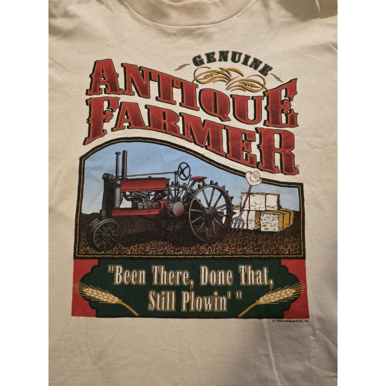 Vintage VINTAGE 1995 Genuine Antique Person T Shirt Graphic Print Cowboy USA 90s Men XL Ivory Cotton Short Sleeve Crew Neck T-Shirt Size US XL / EU 56 / 4 - 2 Thumbnail
