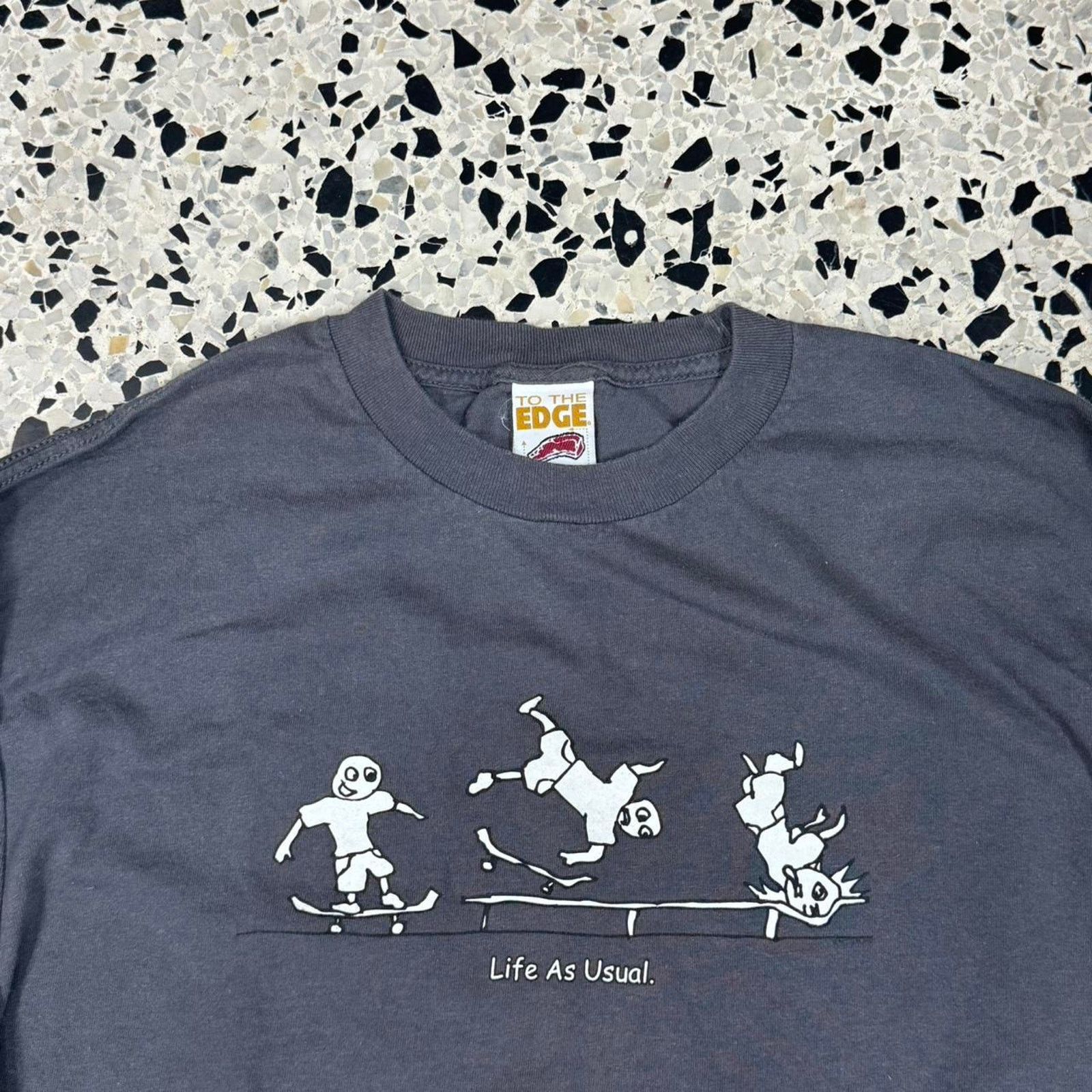 Vintage VINTAGE Y2K TO THE EDGE PRIME “LIFE AS USUAL” SKATER L/S TEE Size US L / EU 52-54 / 3 - 2 Thumbnail