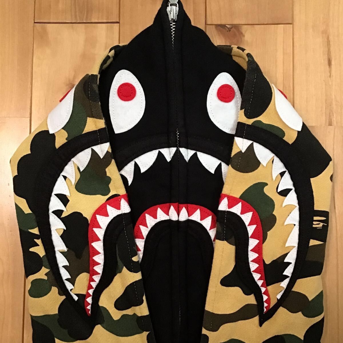 Bape BAPE Double shark full zip hoodie 1st camo yellow APE Size US M / EU 48-50 / 2 - 3 Thumbnail