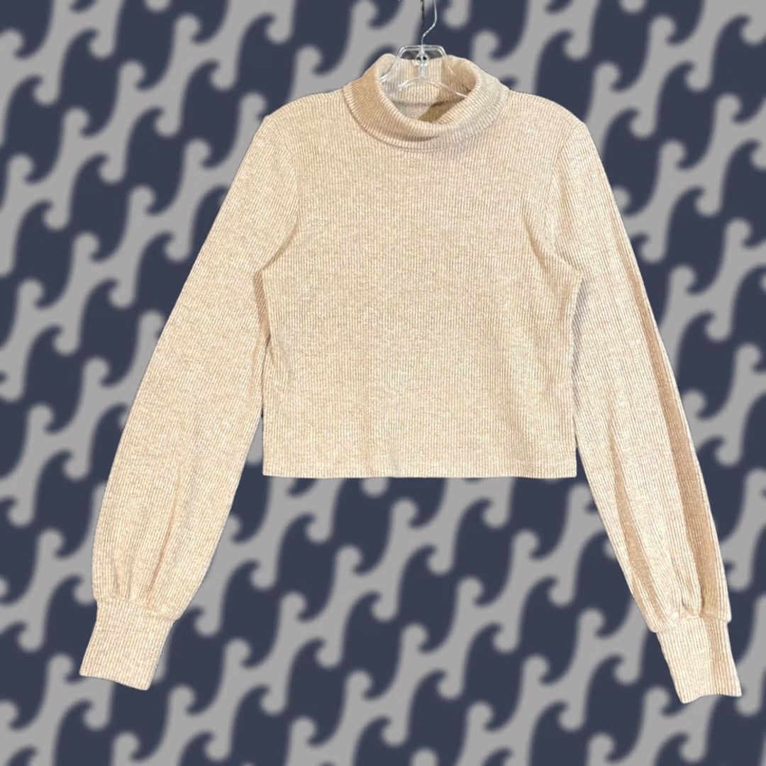 Aeropostale Aeropostale Brown Cropped Turtle Neck Long Sleeve Pullover Sweater Women M Size M / US 6-8 / IT 42-44 - 1 Thumbnail