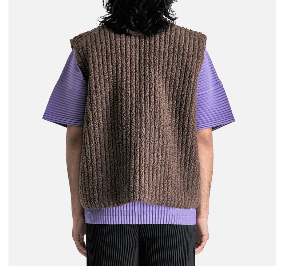 Homme Plisse Issey Miyake HOMME PLISSÉ ISSEY MIYAKE Fleece Pleats Vest in Brown Size US M / EU 48-50 / 2 - 9 Thumbnail