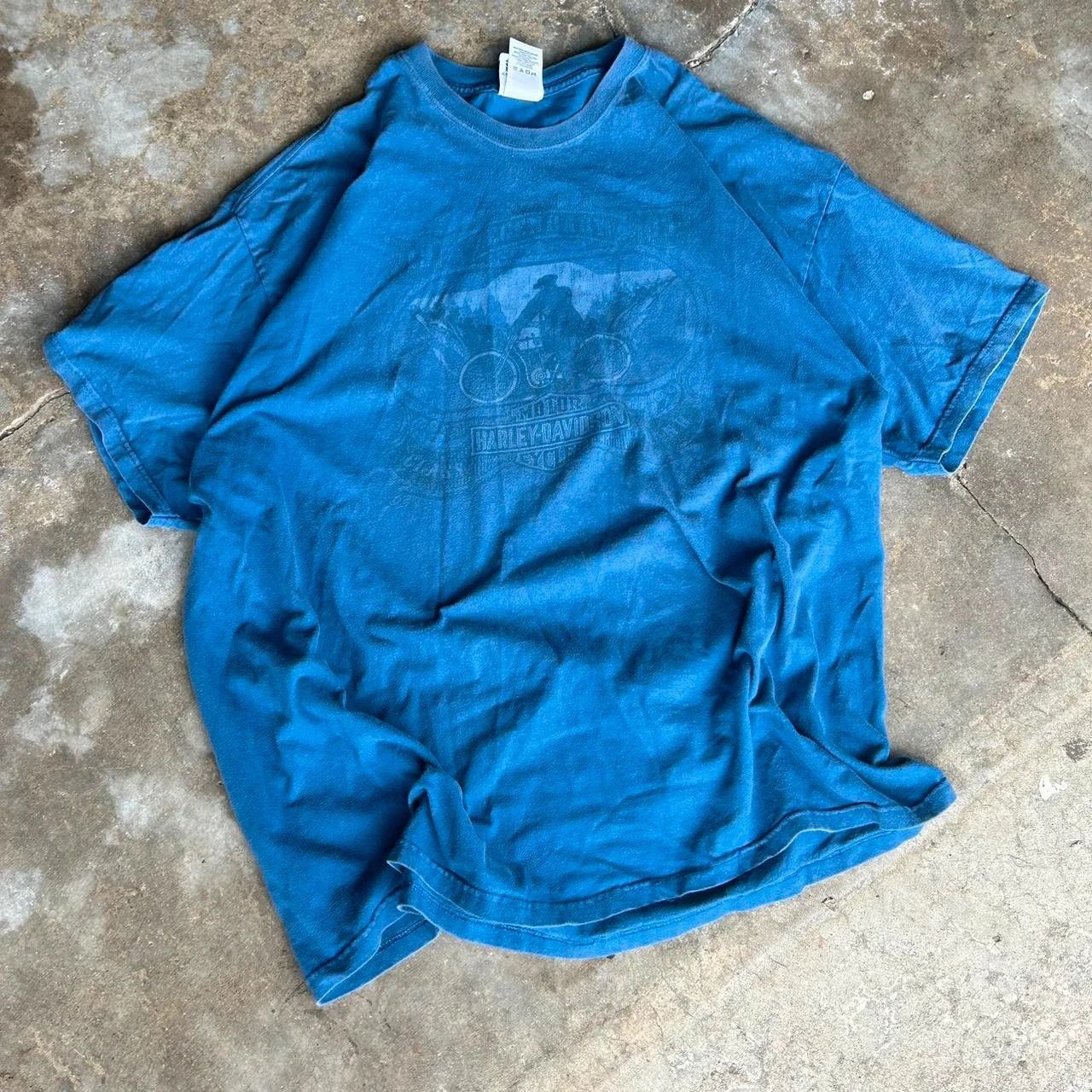Harley Davidson Vintage faded Harley Davidson blue tee Size US XXL / EU 58 / 5 - 3 Thumbnail