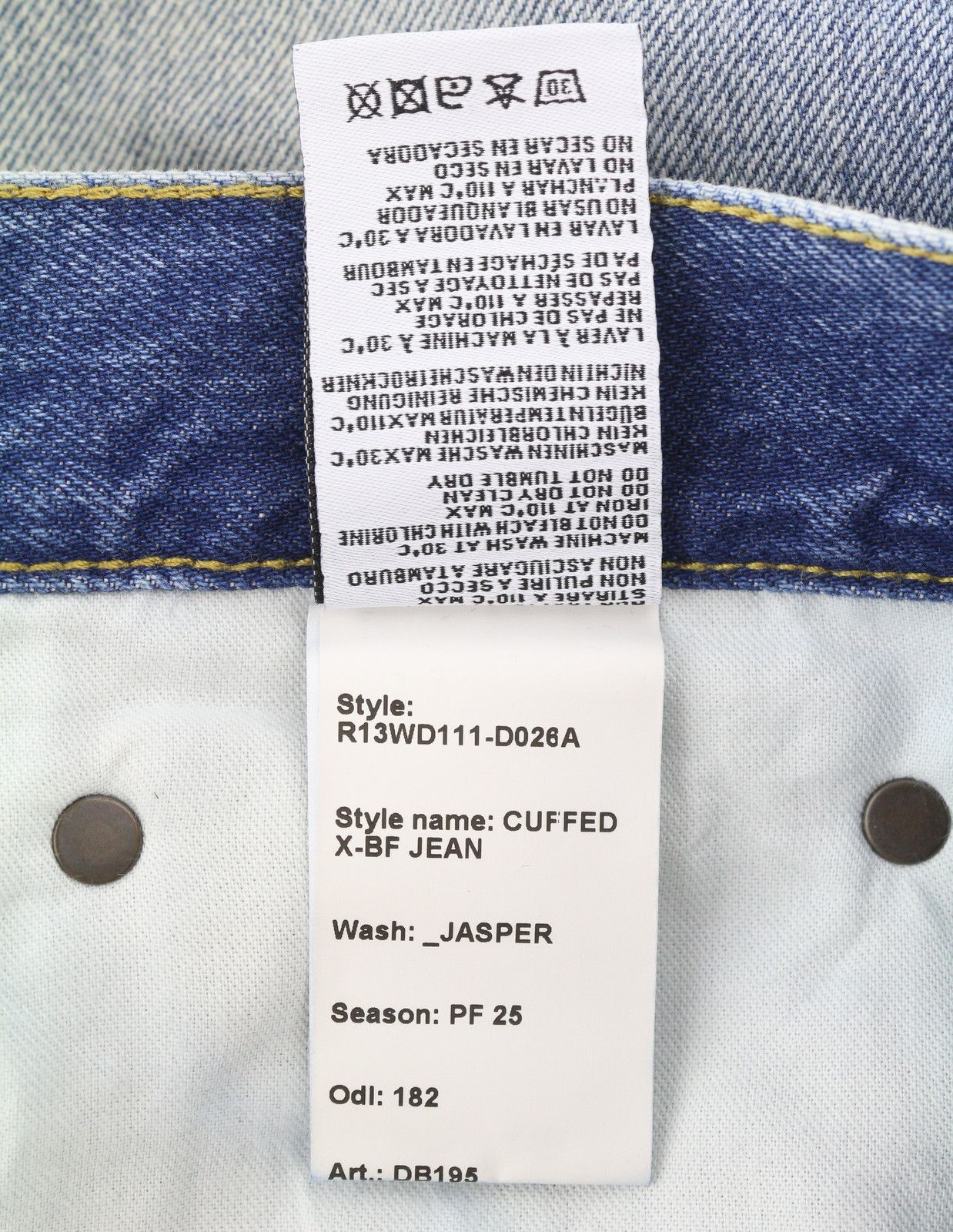 R13 CUFFED X-BF 28 Jasper Faded Denim 87202 Size 28" / US 6 / IT 42 - 9 Thumbnail