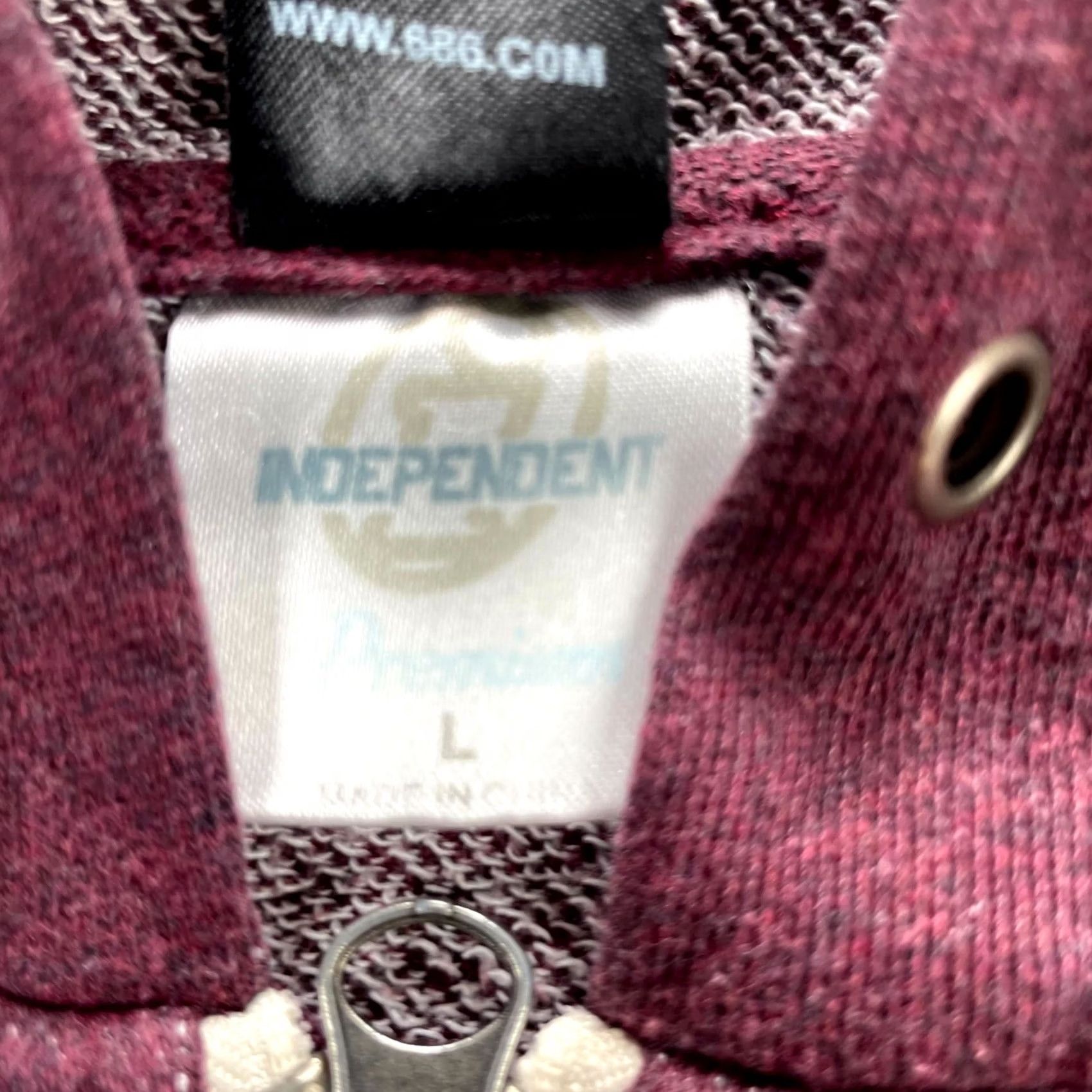 686 686 Hoodie Regular L Red Logo Knit Cotton Pockets Zip Full Zip Mens Size US L / EU 52-54 / 3 - 5 Thumbnail