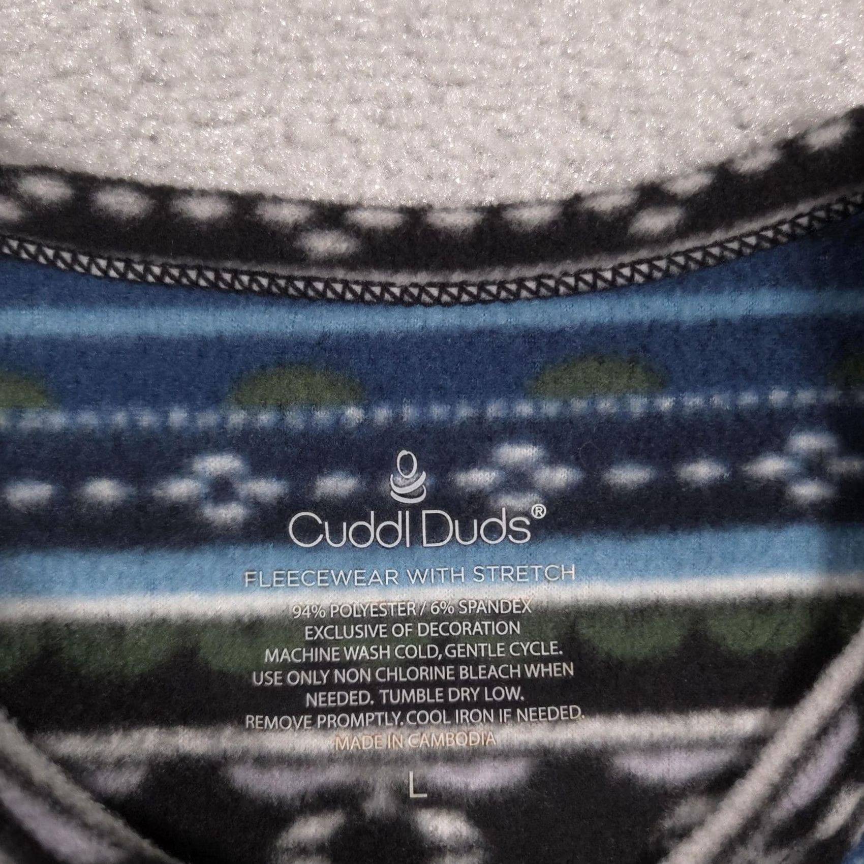 Vintage Cuddl Duds Pajama Top Womens L Blue Fair Isle Fleece Long Sleeve Shirt Size L / US 10 / IT 46 - 5 Thumbnail