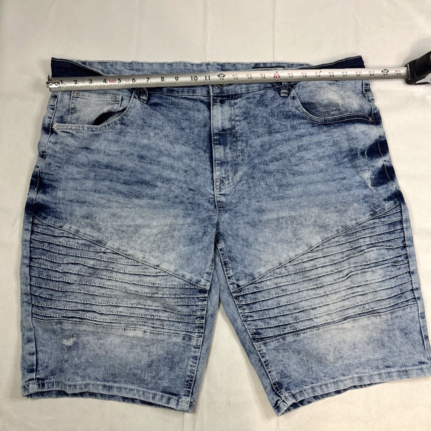 Southpole SouthPole Shorts Mens 44 Distressed Blue Denim Jeans Stretch Acid Wash Casual Men Slim 80s 90s Retro Beach Hip Hop Outdoor Punk Size US 44 / EU 60 - 4 Thumbnail