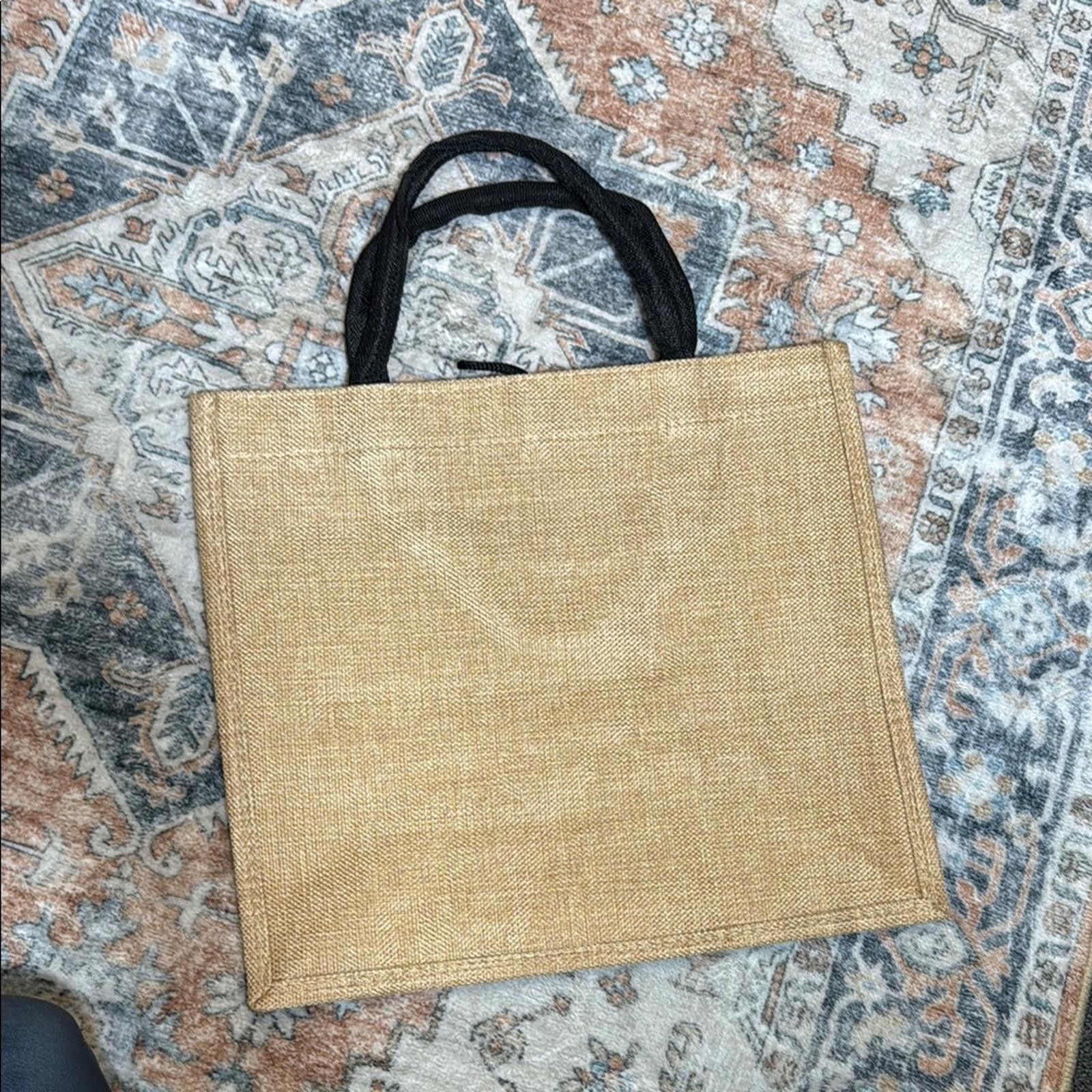 Designer Beach Vibes Tan and Black Tote Bag Size ONE SIZE - 4 Thumbnail