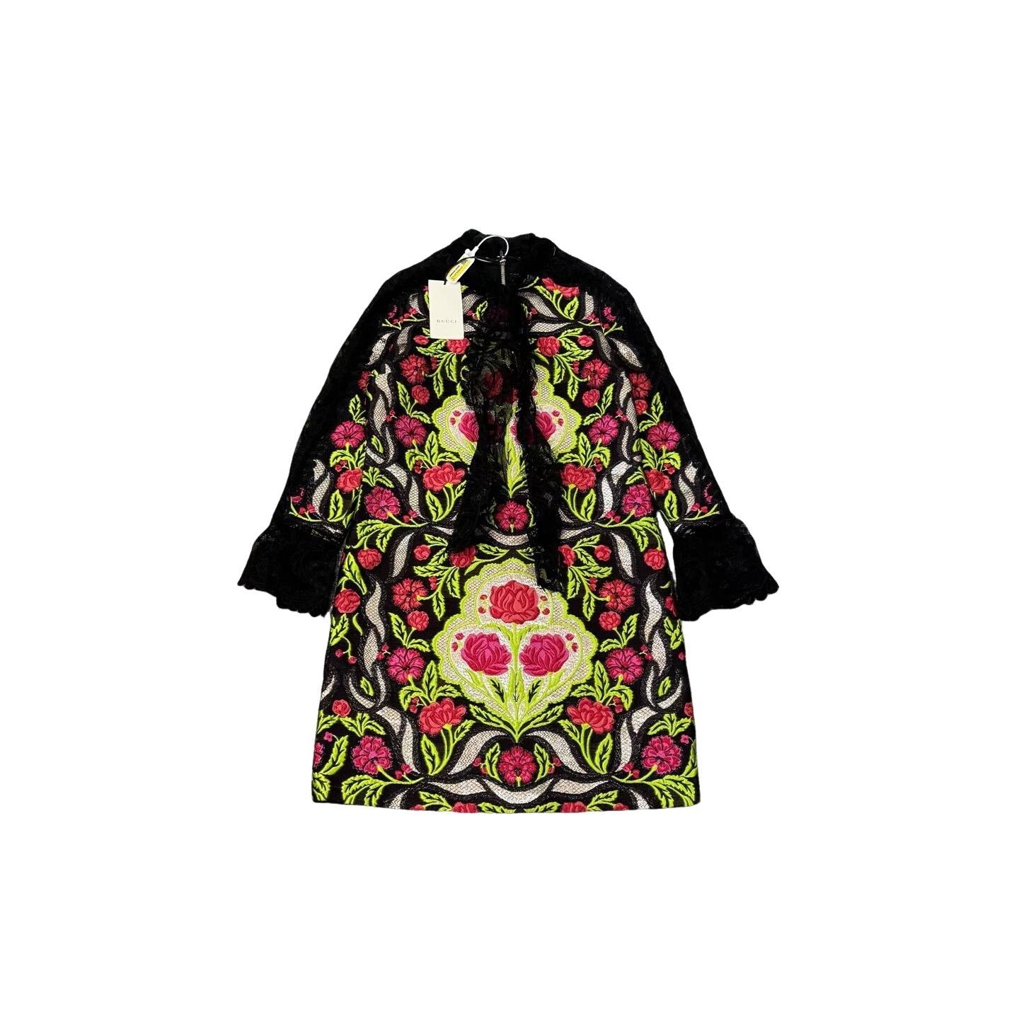 Gucci Gucci Floral Embroidery Lace Runway Mini Dress 40 Size S / US 4 / IT 40 - 1 Thumbnail