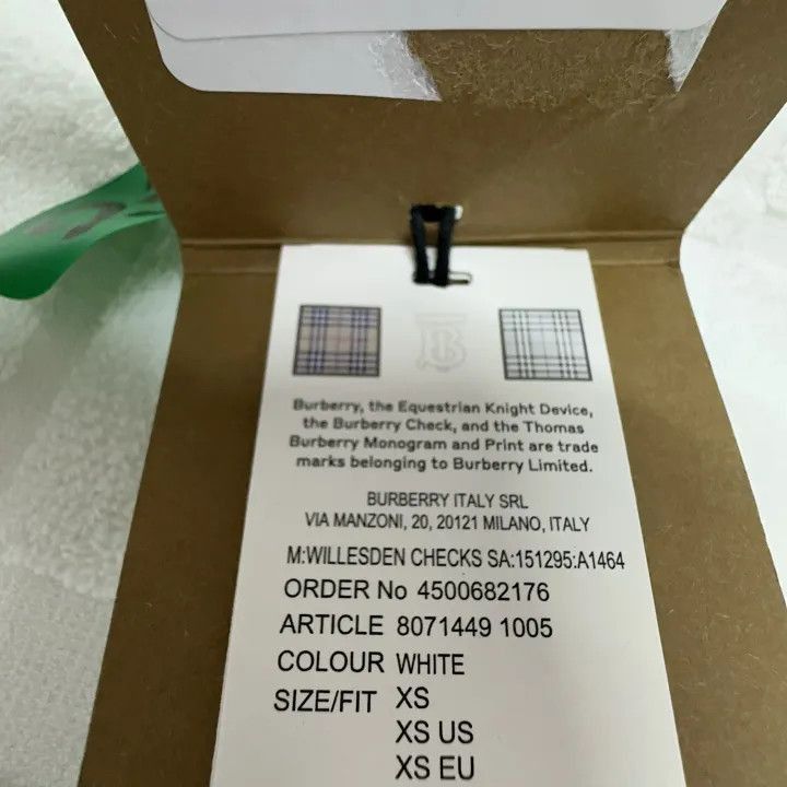 Burberry Burberry Burberry SS23 White Plaid Short Sleeve T-Shirt-25 Size US XS / EU 42 / 0 - 5 Thumbnail