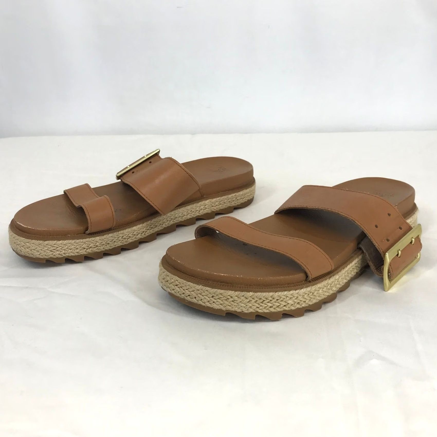 SOREL Sorel Women Sandal Ella II Big Buckle Tan Leather Platform Slide 9.5 Size US 10 / IT 40 - 2 Thumbnail