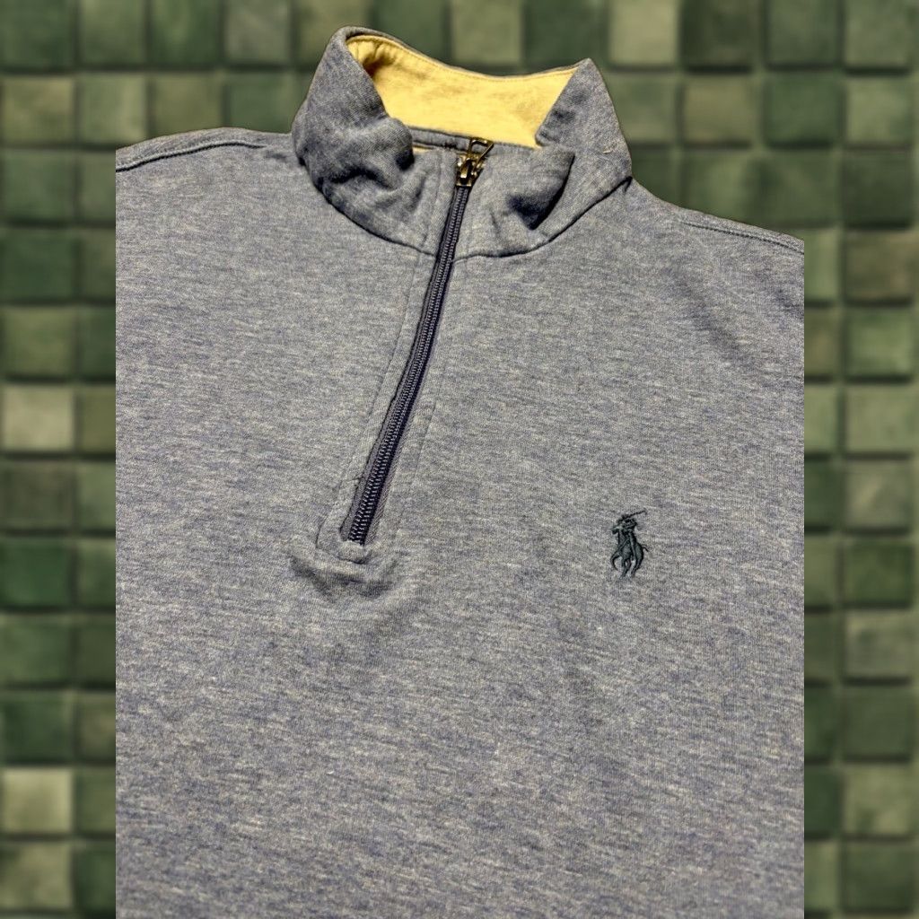 Polo Ralph Lauren Polo Ralph Lauren Sweater Quarter Zip Pullover Mens M Blue Cotton 1/4 Zip Pullover Mock Neck Knit Buttonless Logo Zipper Size US M / EU 48-50 / 2 - 1 Thumbnail