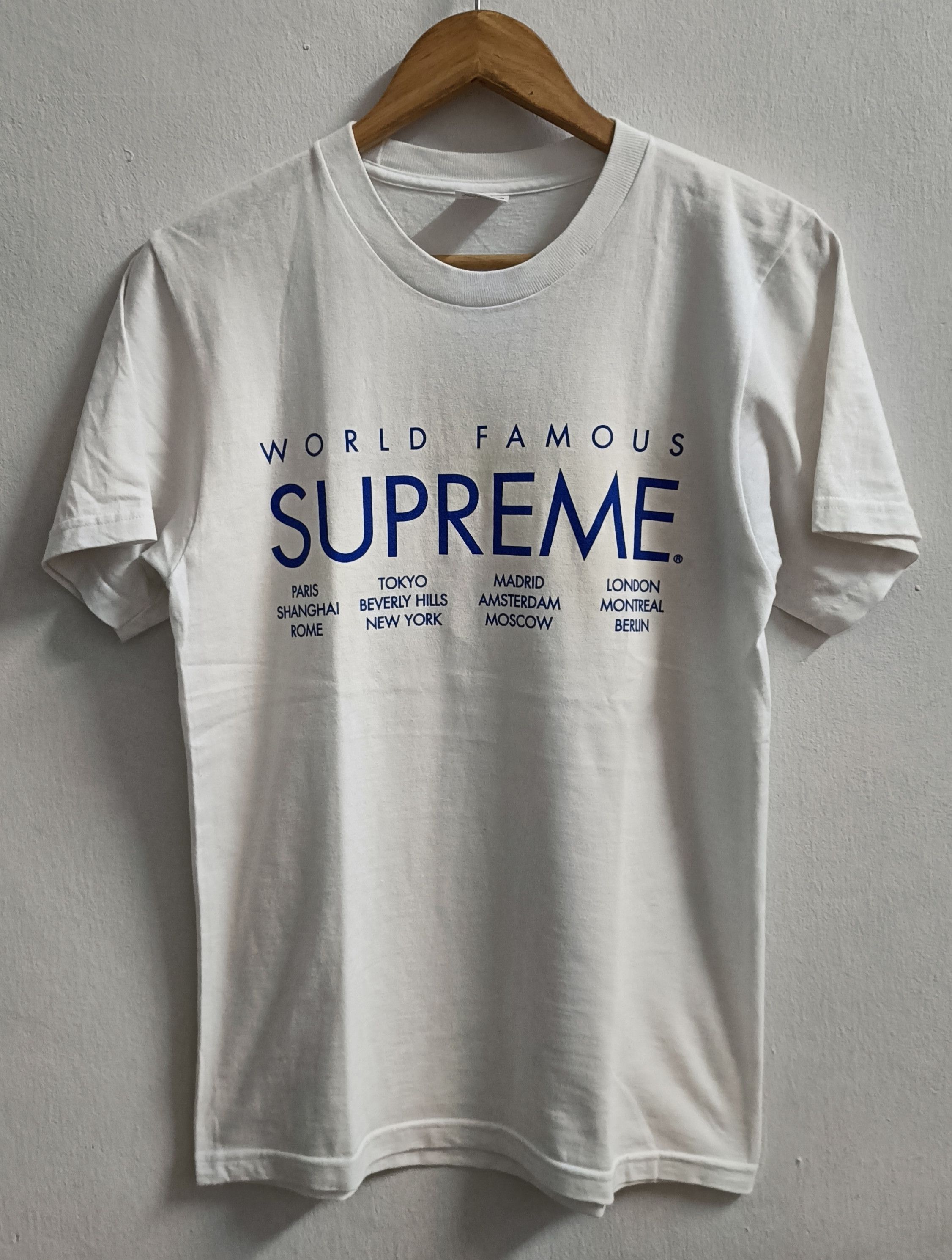 Supreme × Vintage 2000s SUPREME World Famous Tee White | Grailed