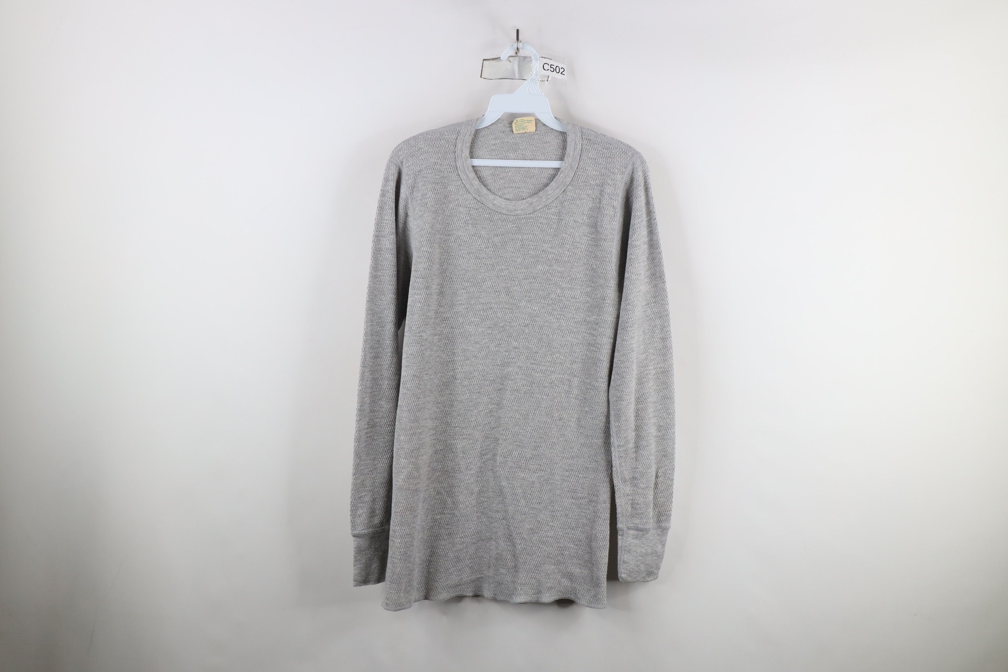 Vintage Vintage 70s Streetwear Waffle Knit Long Sleeve T-Shirt USA Size US L / EU 52-54 / 3 - 1 Thumbnail
