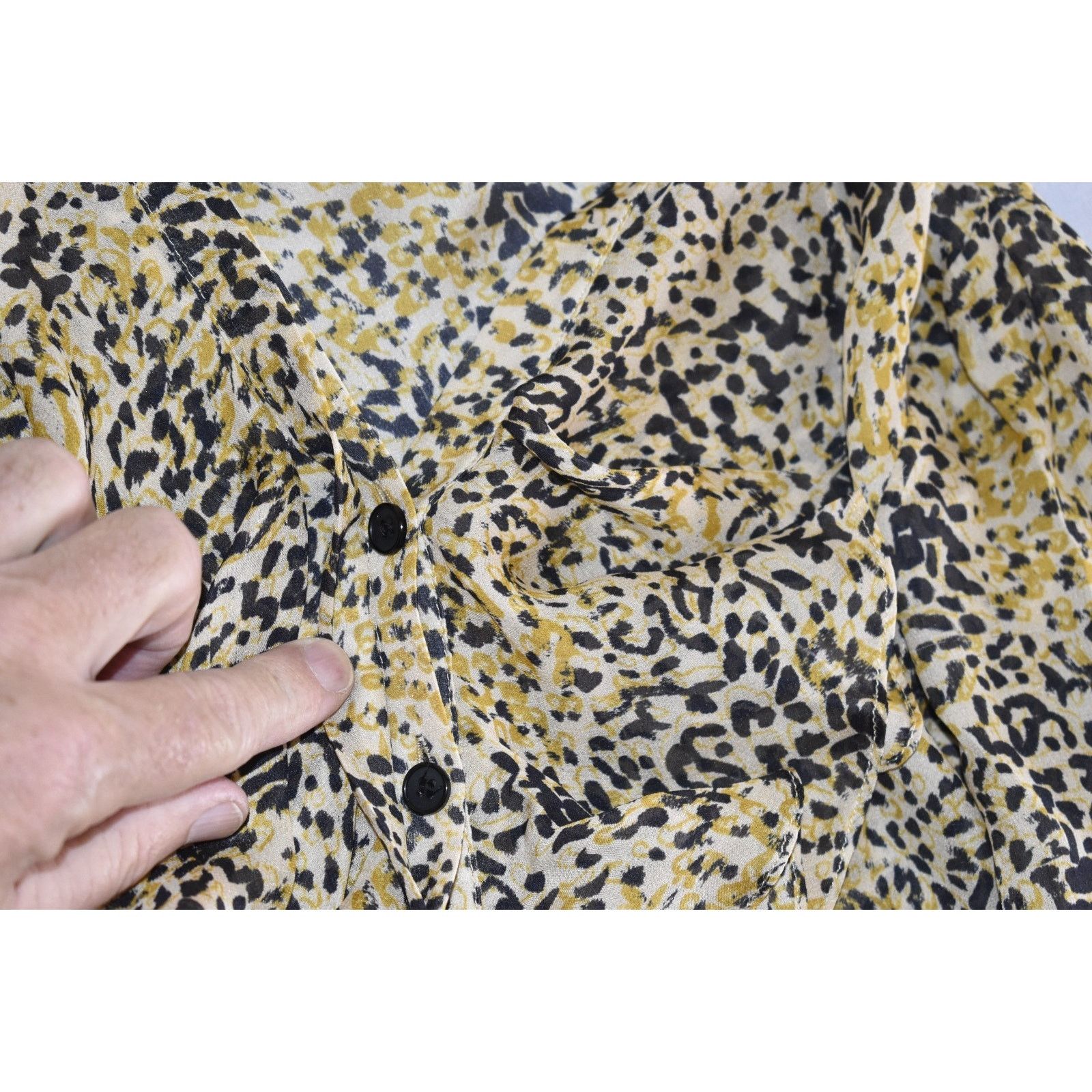 Lafayette 148 NEW LAFAYETTE 148 Leopard Print 100% Silk Ruffle Blouse Sz 0 Size XS / US 0-2 / IT 36-38 - 7 Thumbnail