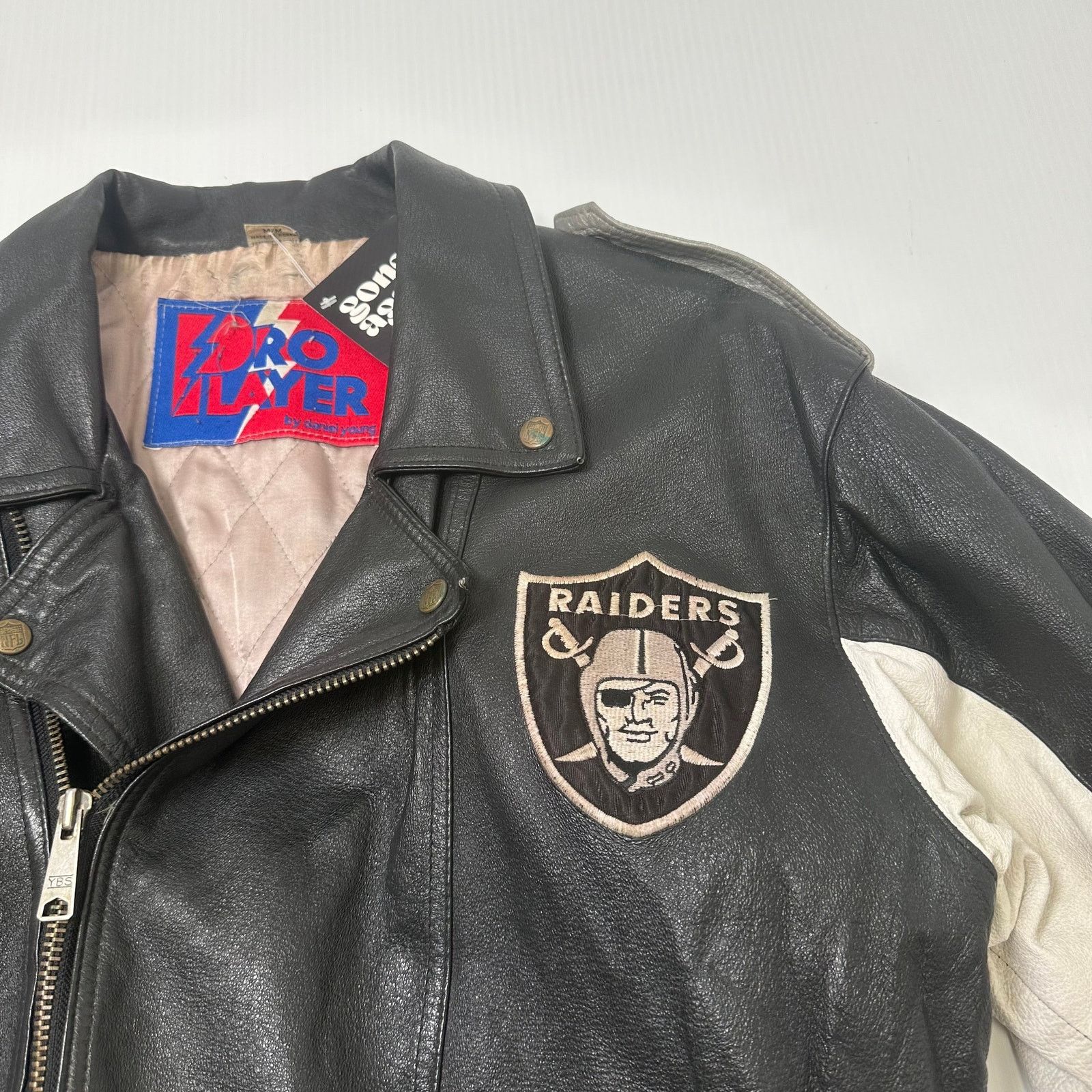 Pro Player Vintage Pro Player Oakland Raiders Leather Moto NFL Jacket M Size US M / EU 48-50 / 2 - 3 Thumbnail