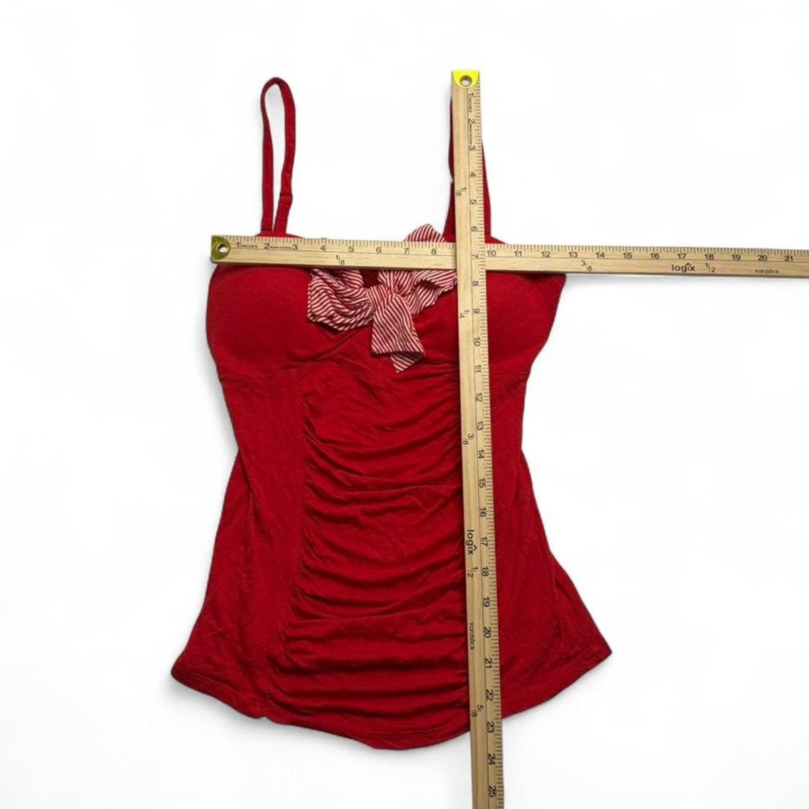 Other Charlotte Russe Y2K Cherry Red Fitted Tank Bow Detail Size M Size M / US 6-8 / IT 42-44 - 6 Thumbnail