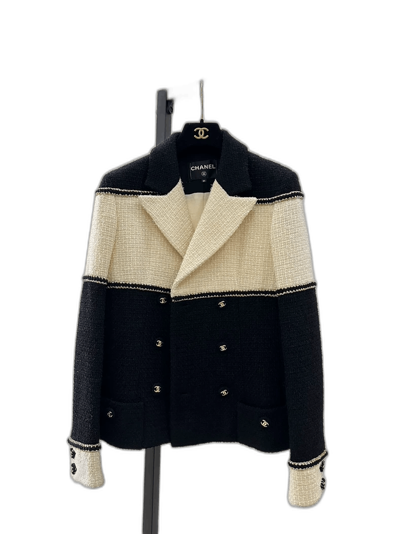 Chanel Chanel Black and White Woven Jacket Size XS / US 0-2 / IT 36-38 - 1 Thumbnail