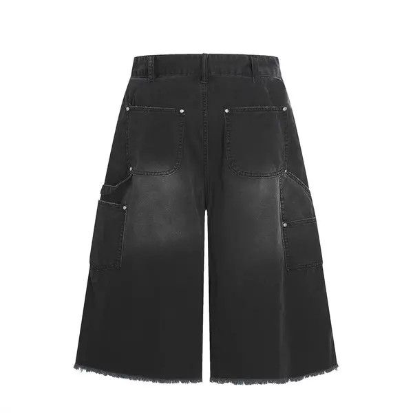Japanese Brand VIBE Punk distressed men's loose cargo denim shorts Size US 32 / EU 48 - 3 Thumbnail