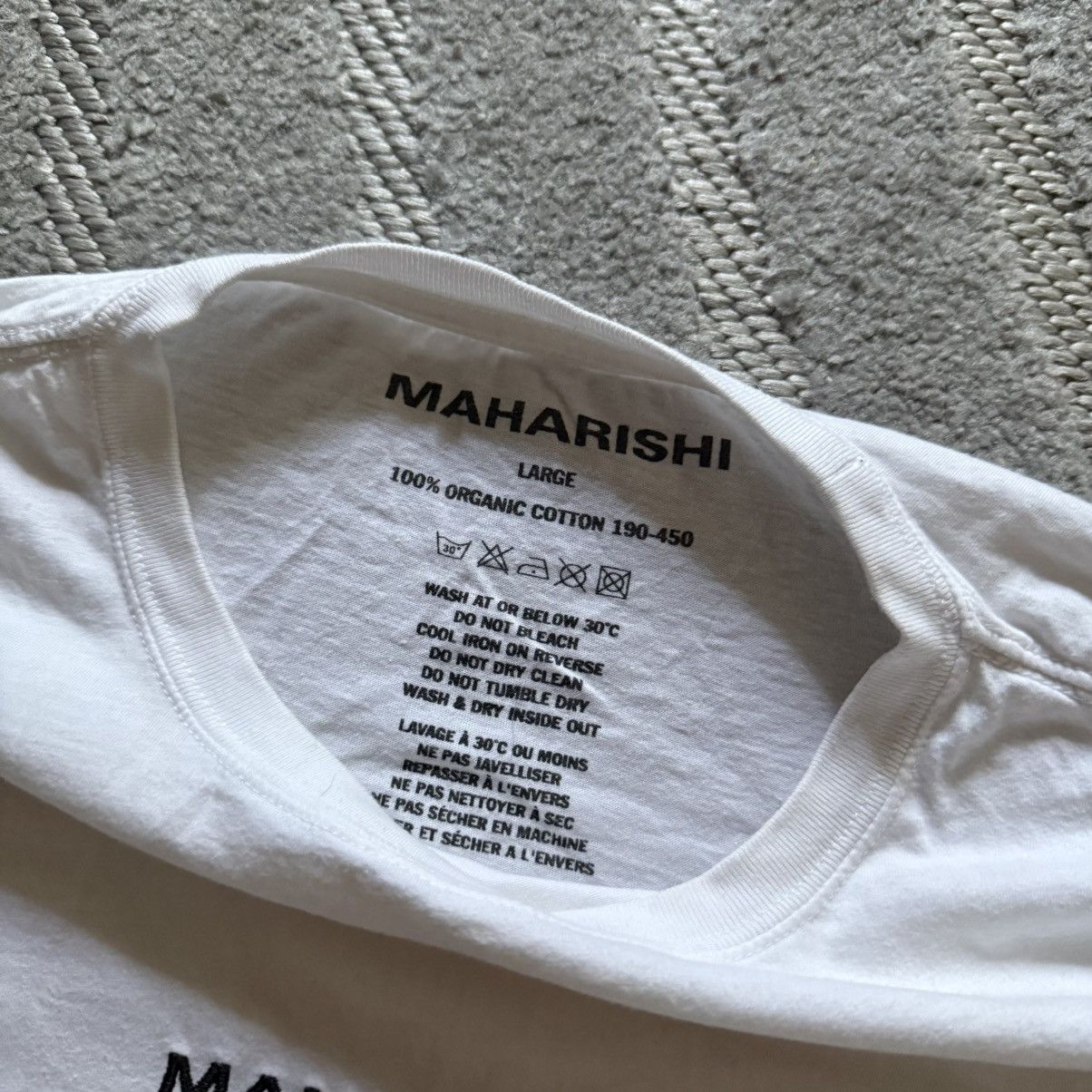 Vintage Maharishi Logo T-Shirt Streetwear Y2K Style in White, Men's — image 5 of 6