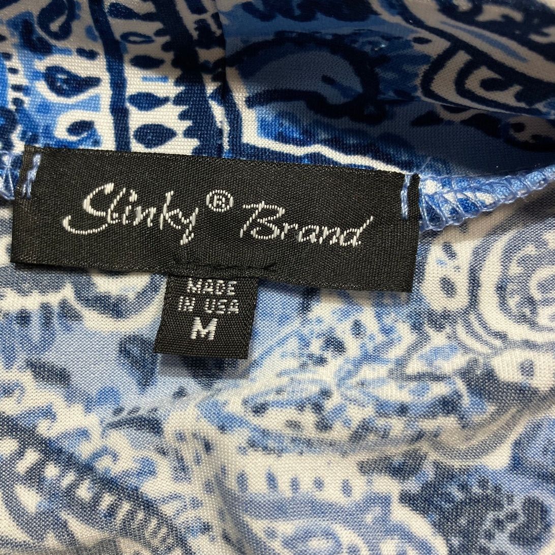 Other Slinky Brand Vintage Blue Paisley ¾ Sleeve Drape Cardigan M Size M / US 6-8 / IT 42-44 - 3 Thumbnail