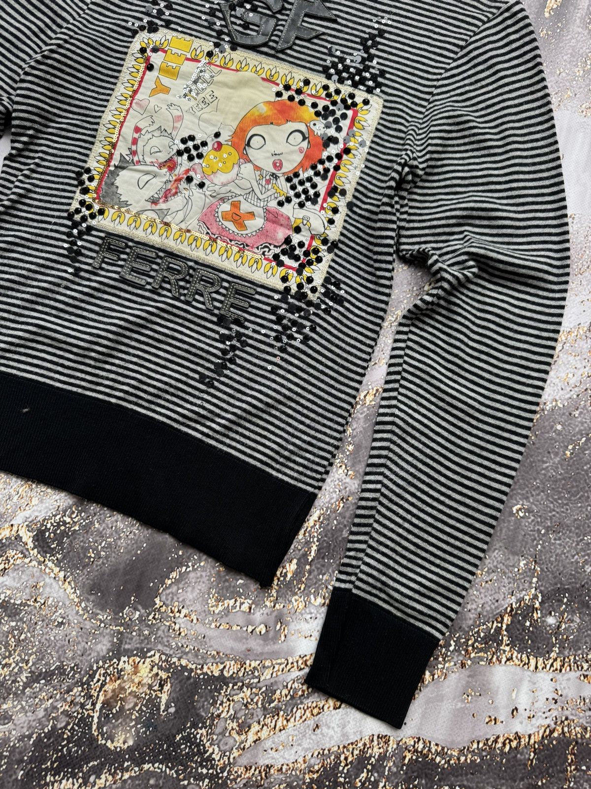 GF Ferre × Vintage GF Ferre Vintage Striped Long Sleeve Size M / US 6-8 / IT 42-44 - 3 Thumbnail