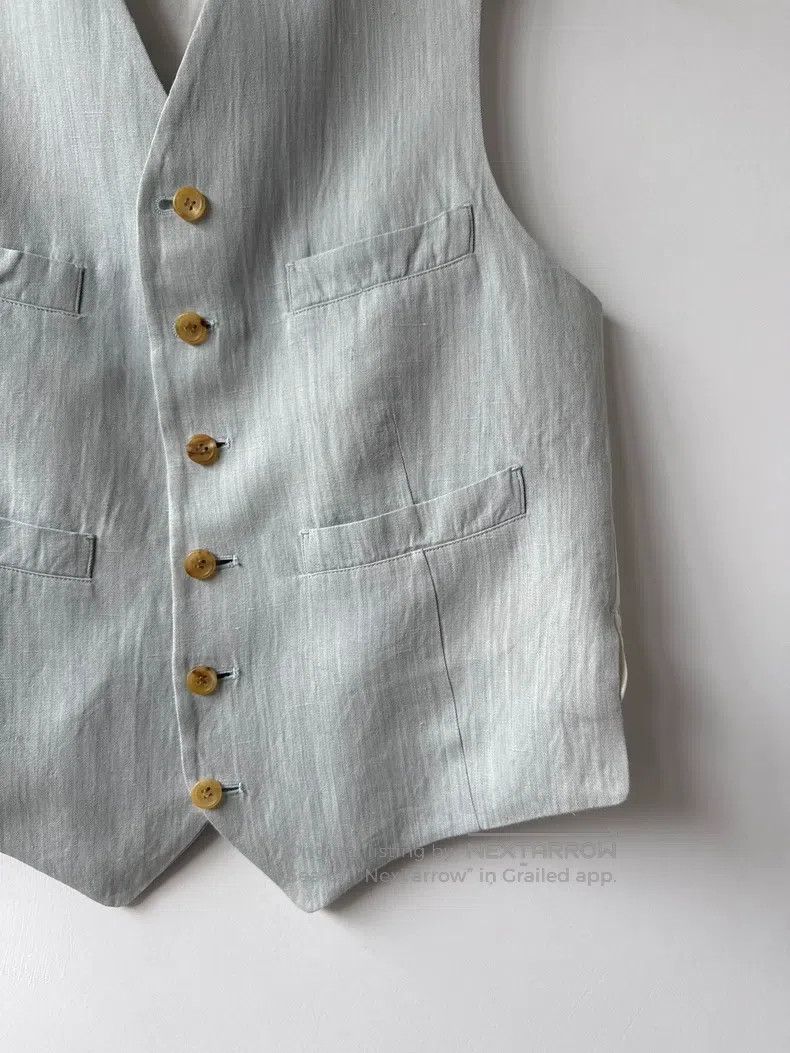 Yohji Yamamoto Yohji Yamamoto size os 90S plant-dyed linen vest Size US M / EU 48-50 / 2 - 6 Thumbnail