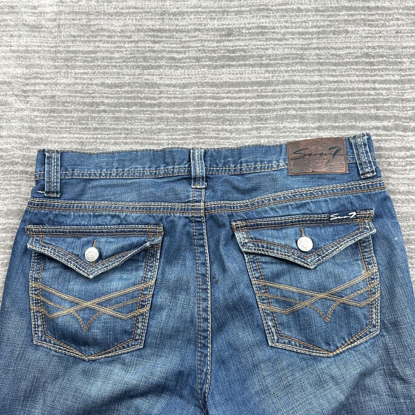 Vintage Seven7 Jeans Mens 36x30 Blue Denim Pants Straight Casual Cotton Pockets Adult Size US 36 / EU 52 - 3 Thumbnail