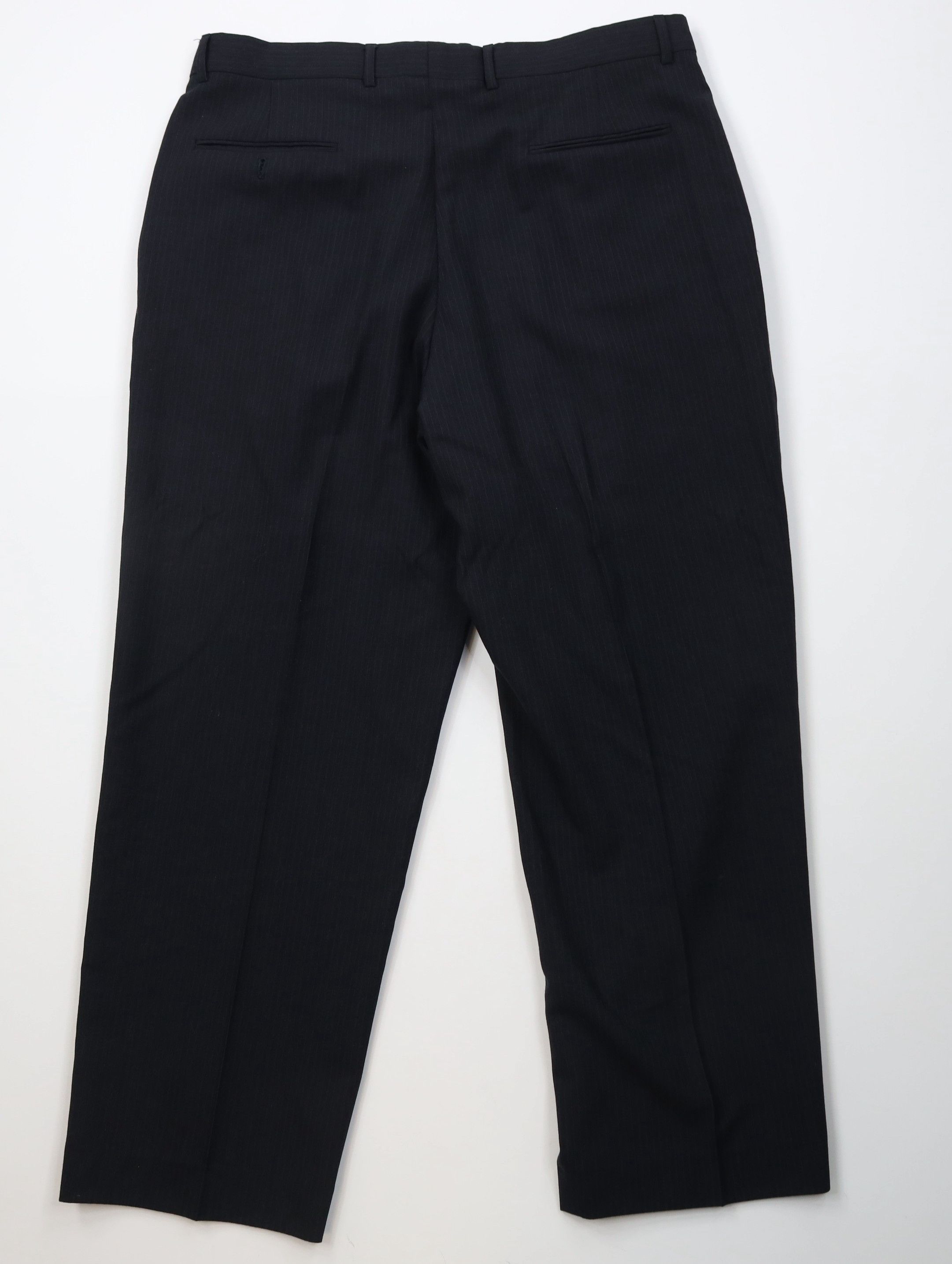 Vintage Vintage 90s Streetwear Pinstriped Wide Leg Chino Pants Black Size US 36 / EU 52 - 7 Thumbnail