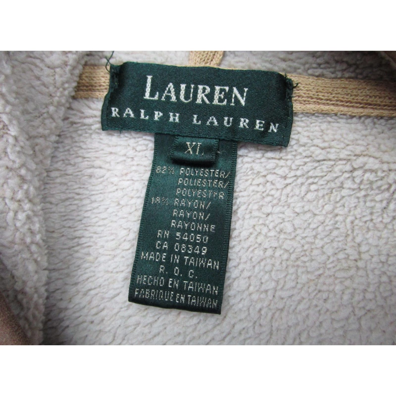 Ralph Lauren Lauren Ralph Lauren Vest Womens XLT Tall Beige Fleece Hooded Full Zip Pockets Size XL / US 12-14 / IT 48-50 - 4 Thumbnail