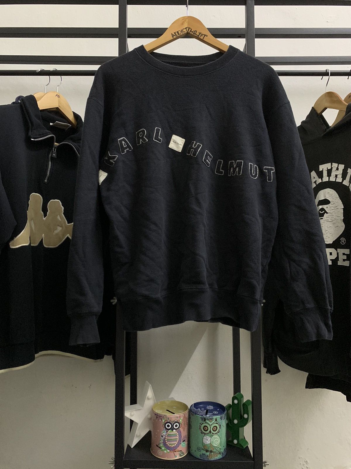 Japanese Brand × Karl Helmut × Vintage VINTAGE KARL HELMUT SPELLOUT SWEATSHIRT Size US L / EU 52-54 / 3 - 1 Thumbnail