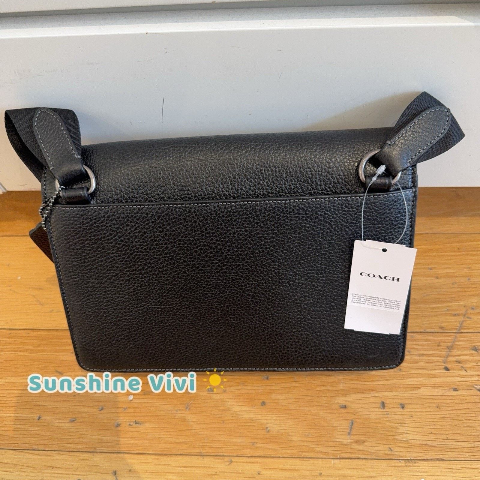 Coach NWT Coach Turner Flap Crossbody Bag Black leather CCQ52 Size ONE SIZE - 5 Thumbnail