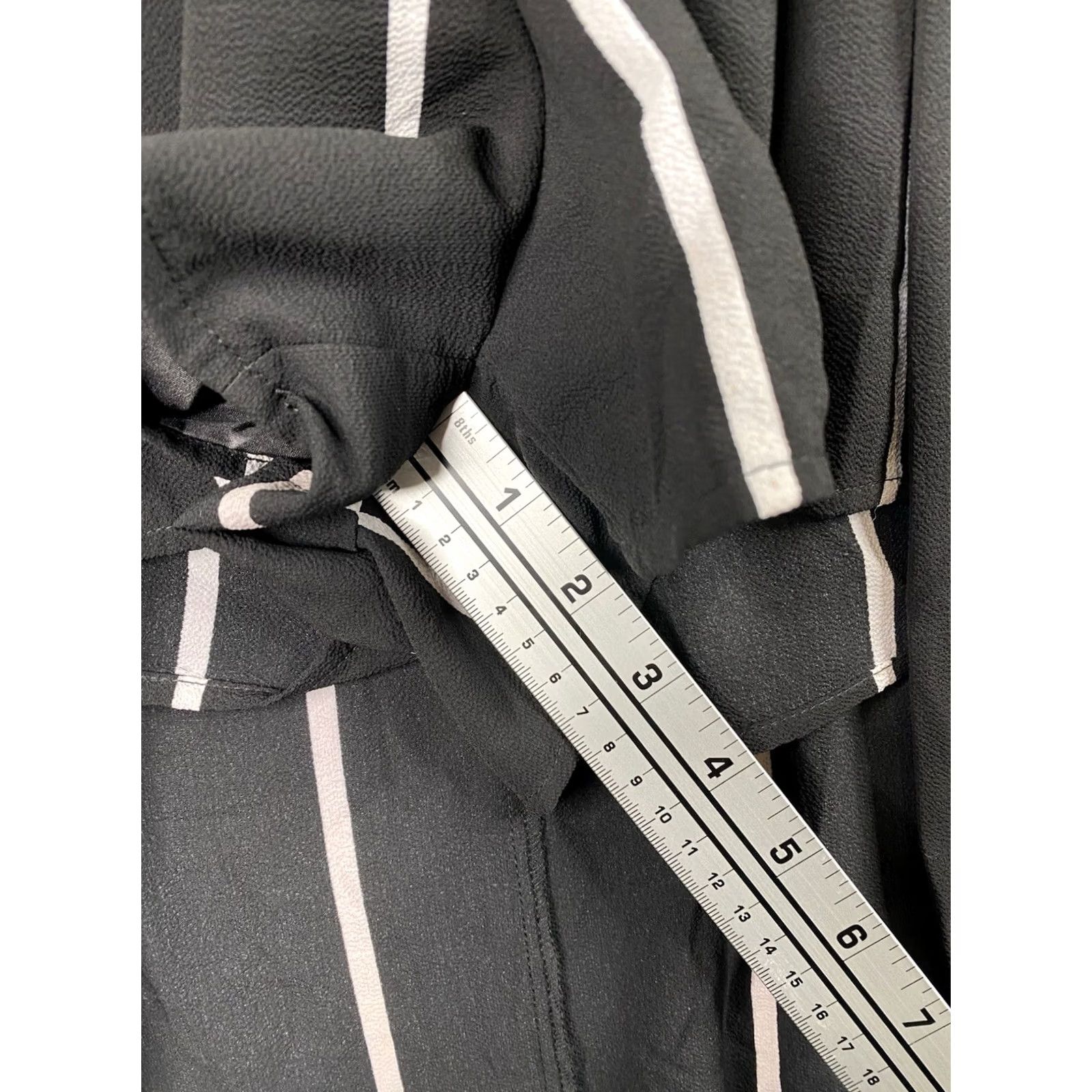 Vintage Haute Monde Maxi Dress Womens L Black Striped Open Keyhole Back Stretch Dress Size L / US 10 / IT 46 - 7 Thumbnail