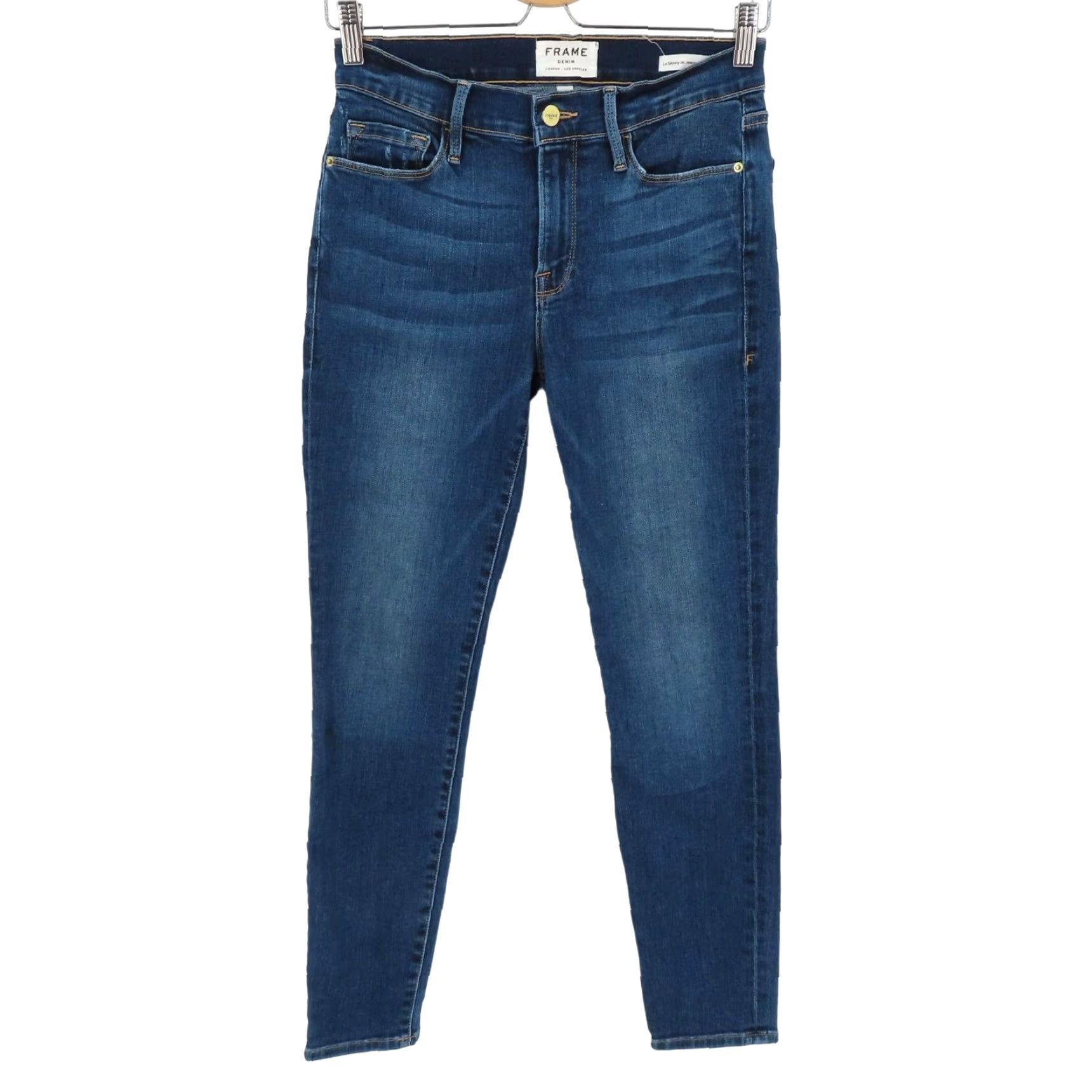 Frame FRAME Le Skinny De Jeanne Crop Jeans - 27 Blue Denim 5-Pocket Cotton Blend Slim Crop Womens Size 27" / US 4 / IT 40 - 2 Thumbnail