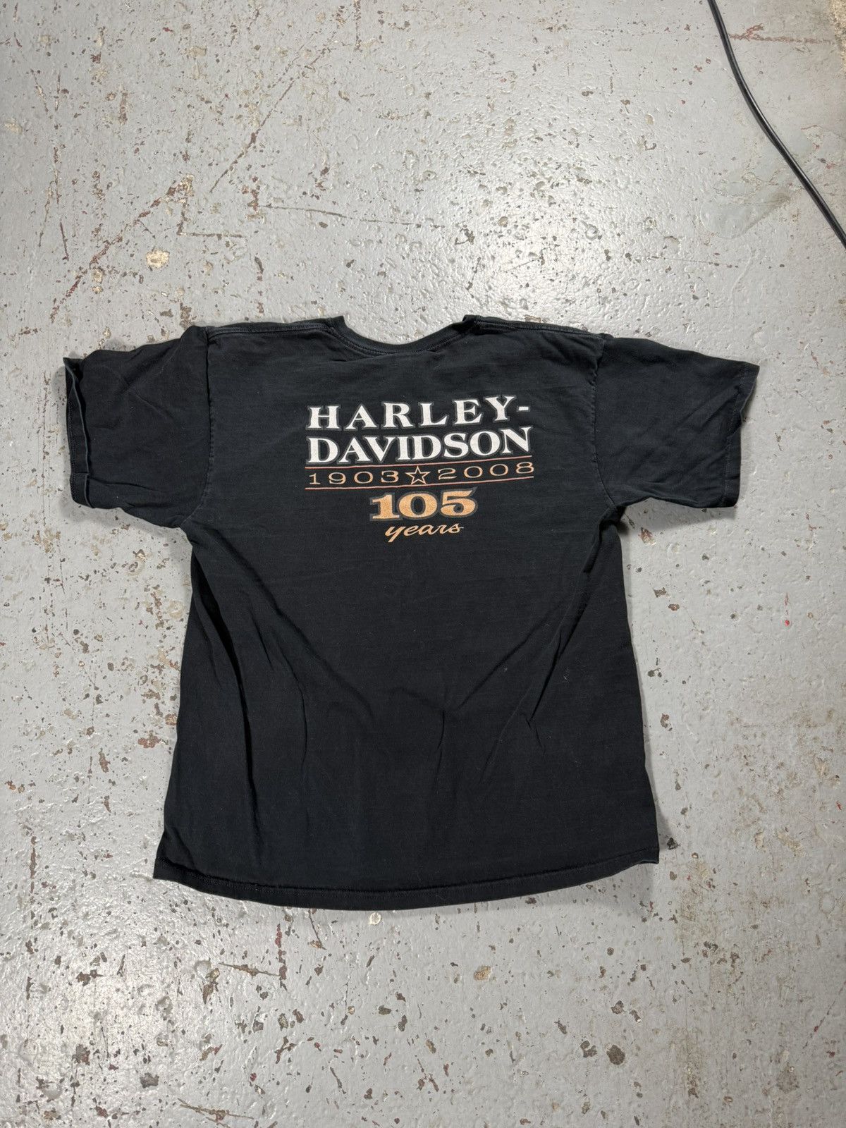 Harley Davidson Thrashed Distressed Harley Davidson 105 Years Tee Size US XL / EU 56 / 4 - 4 Thumbnail