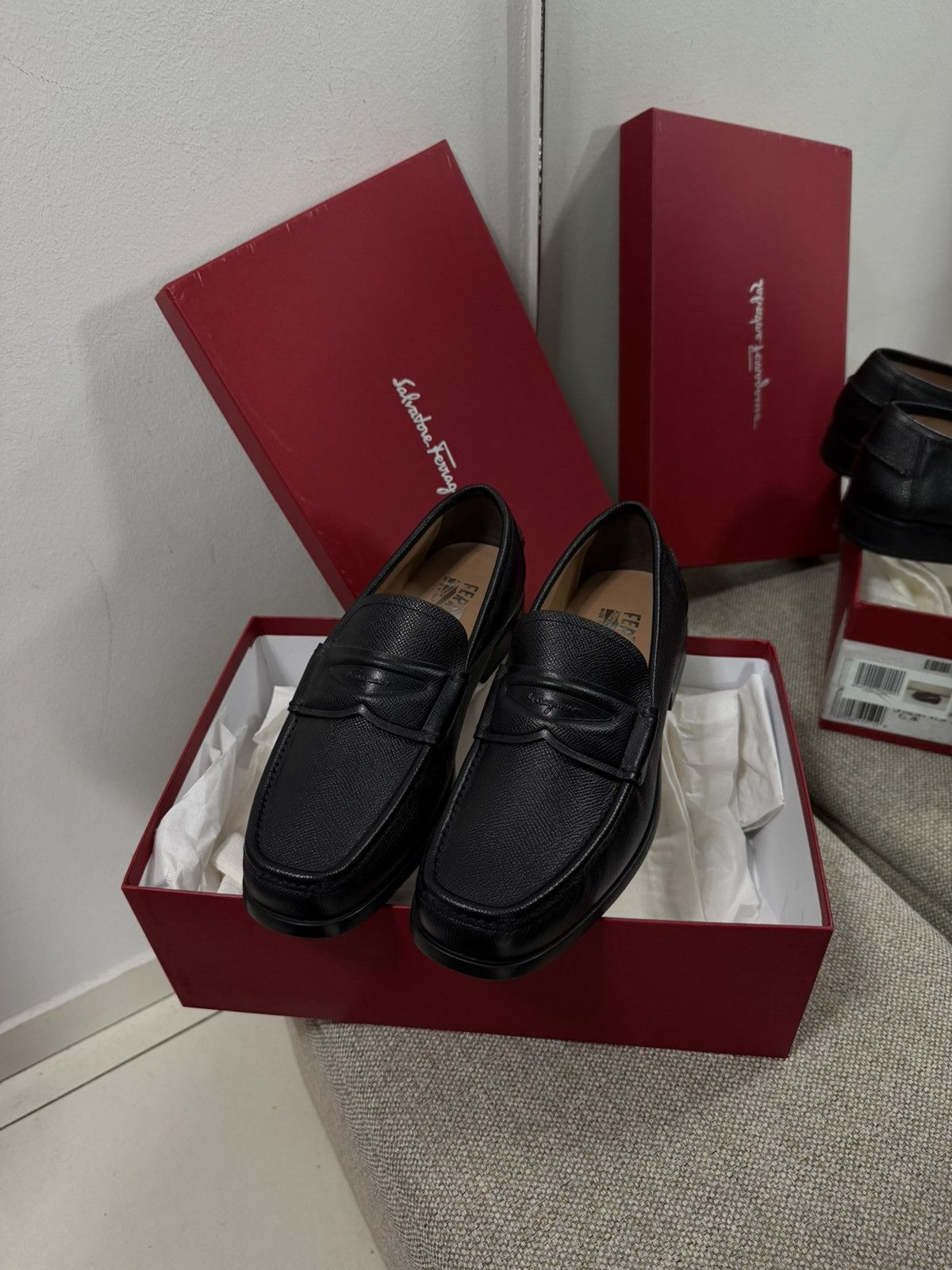 Salvatore Ferragamo Ferragamo LANZAROTE Penny Pebbled Grain Dress Loafers Size US 9 / EU 42 - 1 Thumbnail