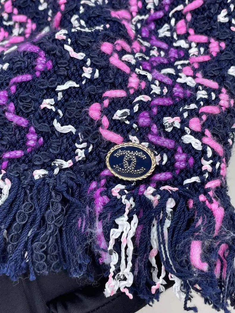 Chanel Chanel 21P pink purple tweed tassel vest 2504-Nextarrow Size XS / US 0-2 / IT 36-38 - 4 Thumbnail