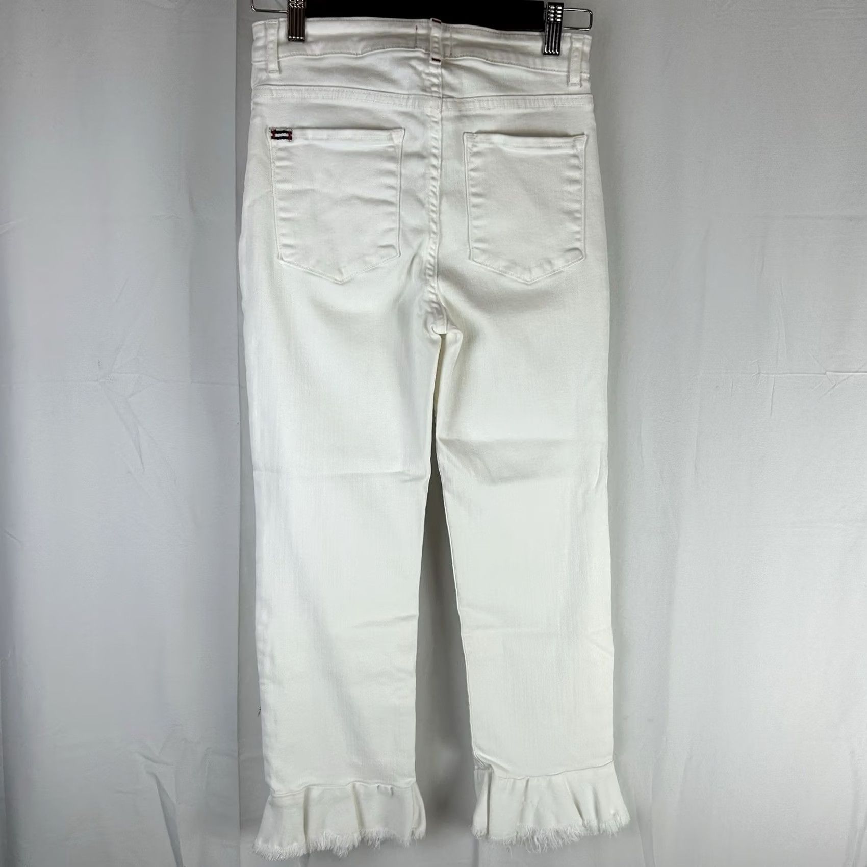 Alice + Olivia Alice + Olivia AO.LA Jeans Women's 27 White Denim Zoe Ruffled Hem Retro Y2K Jeans Size 27" / US 4 / IT 40 - 7 Thumbnail