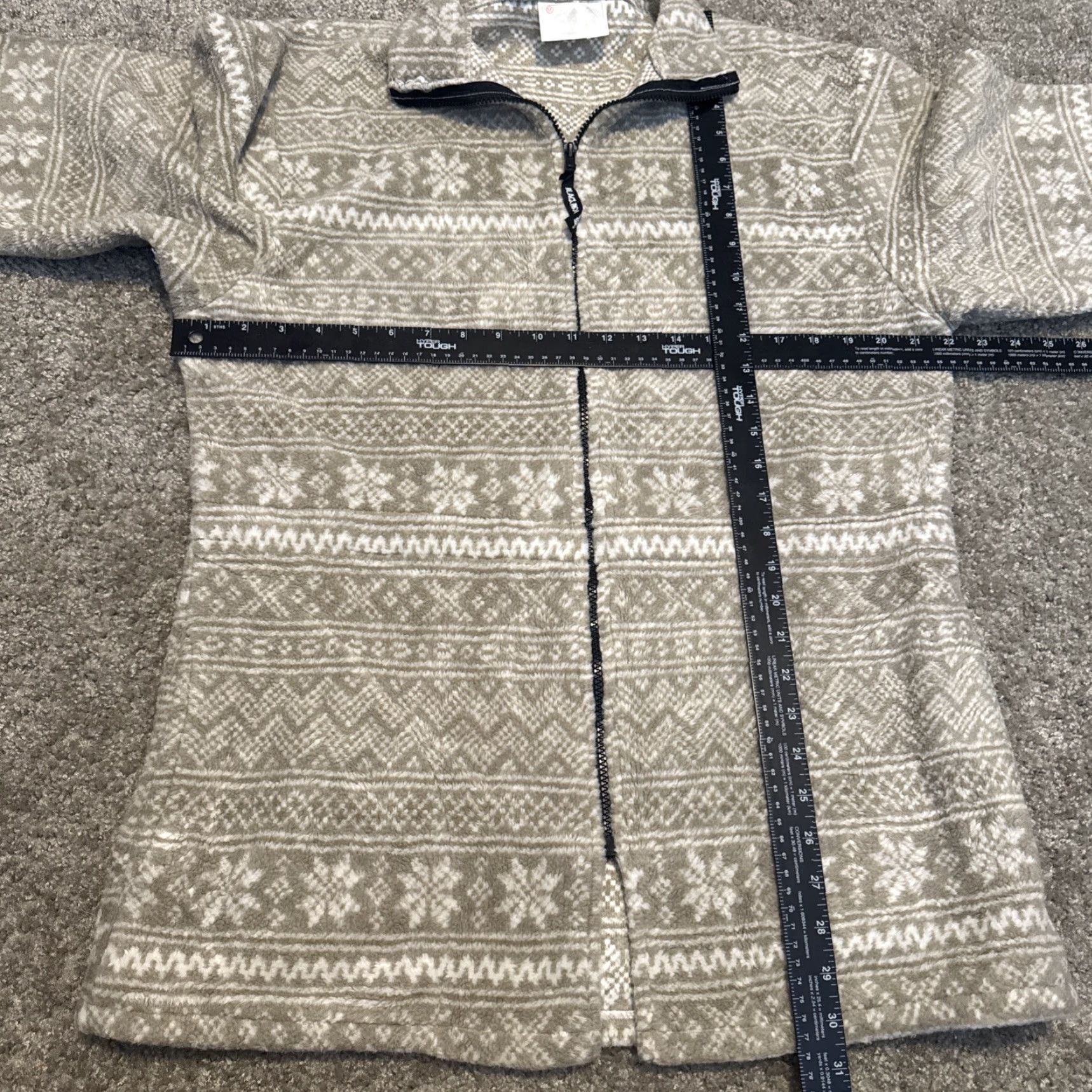 Vintage VINTAGE Black Mountain Jacket 90s Fleece Full Zip Striped Beige White Snowflake M Unisex Adults Modern Basic Jacket Size US M / EU 48-50 / 2 - 6 Thumbnail
