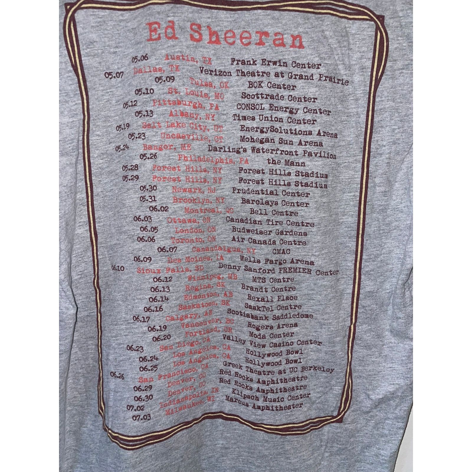 Tultex Ed Sheeran Multiply Tour Shirt Concert Gray 2014 Tee S Small Size US S / EU 44-46 / 1 - 9 Thumbnail