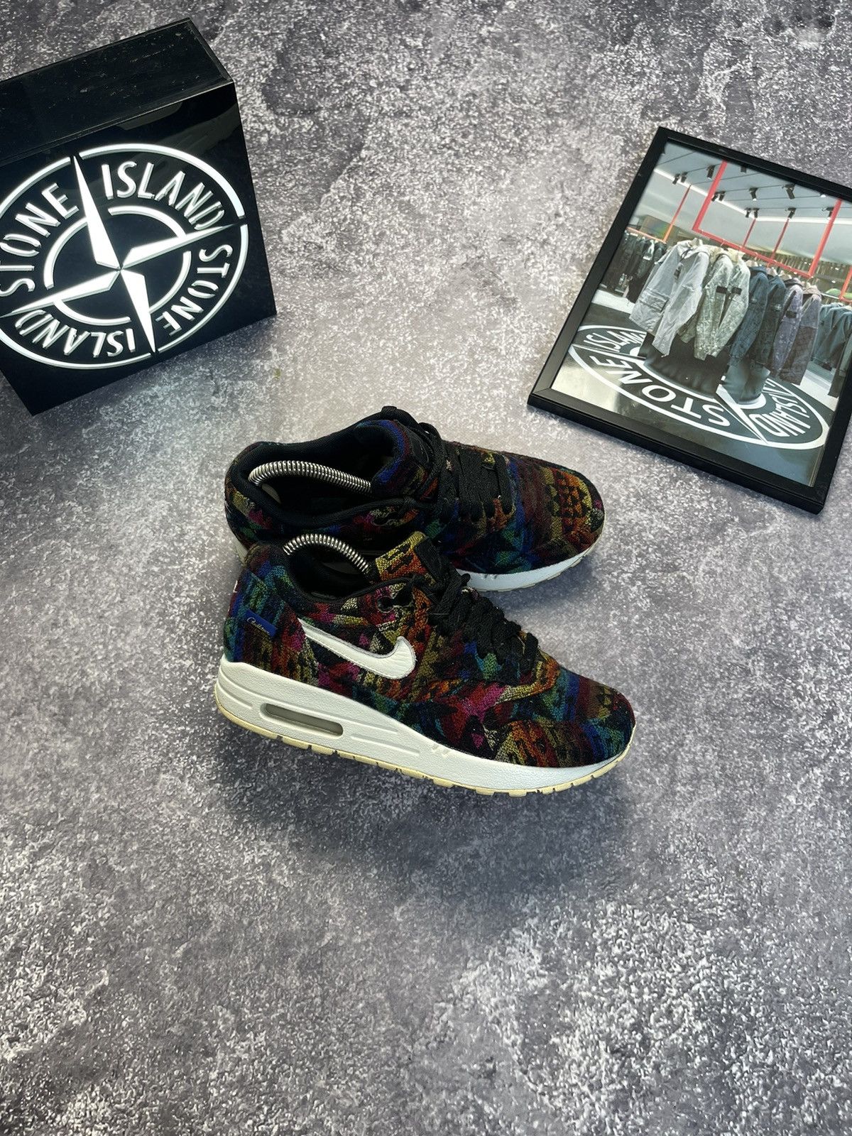 image of Nike Air Max 1 Premium Pendleton Multicolor Shoes, Women's (Size 6)