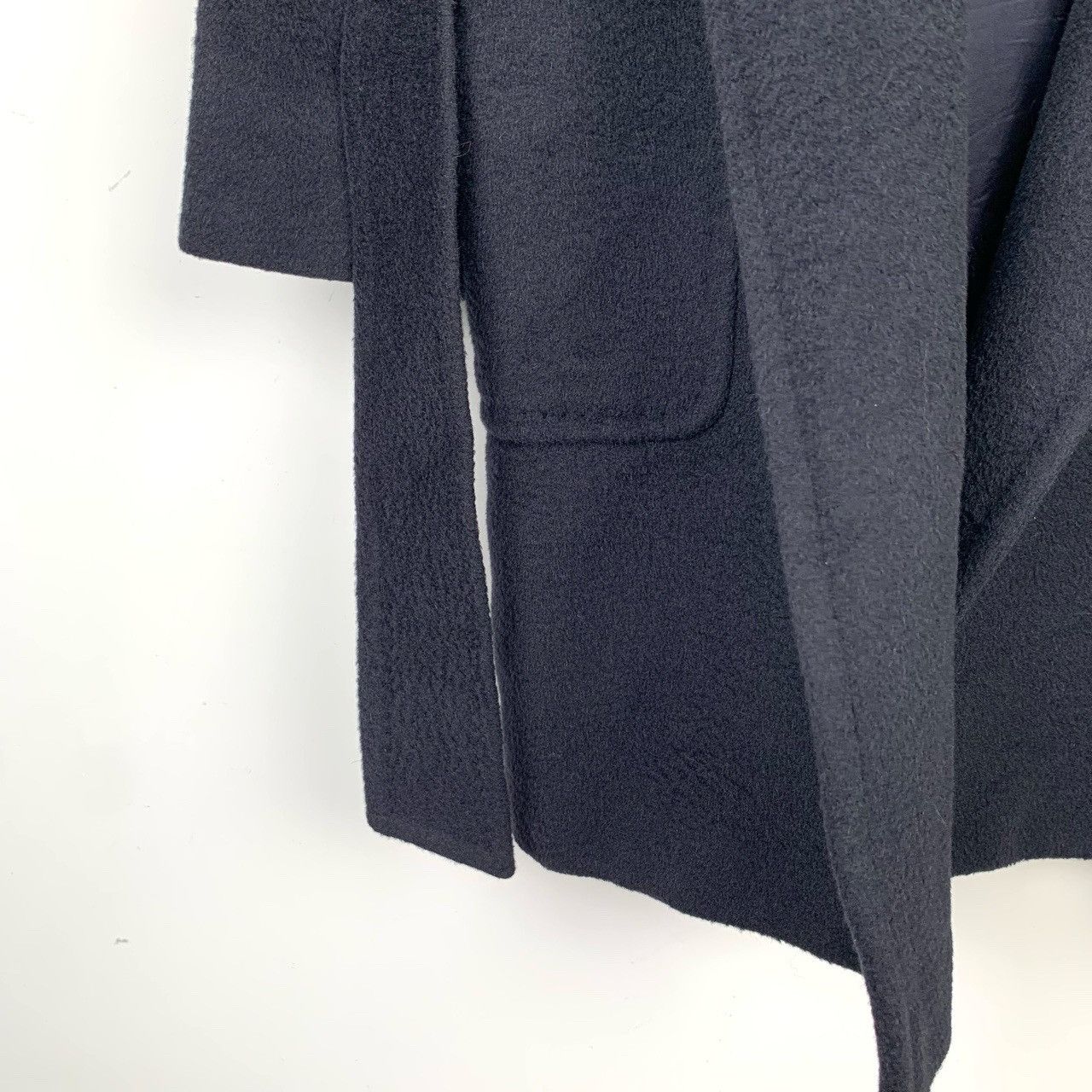 Max Mara MaxMara Camel Hair Coat Navy Belted Mid-Length (Size XS) Size XS / US 0-2 / IT 36-38 - 5 Thumbnail