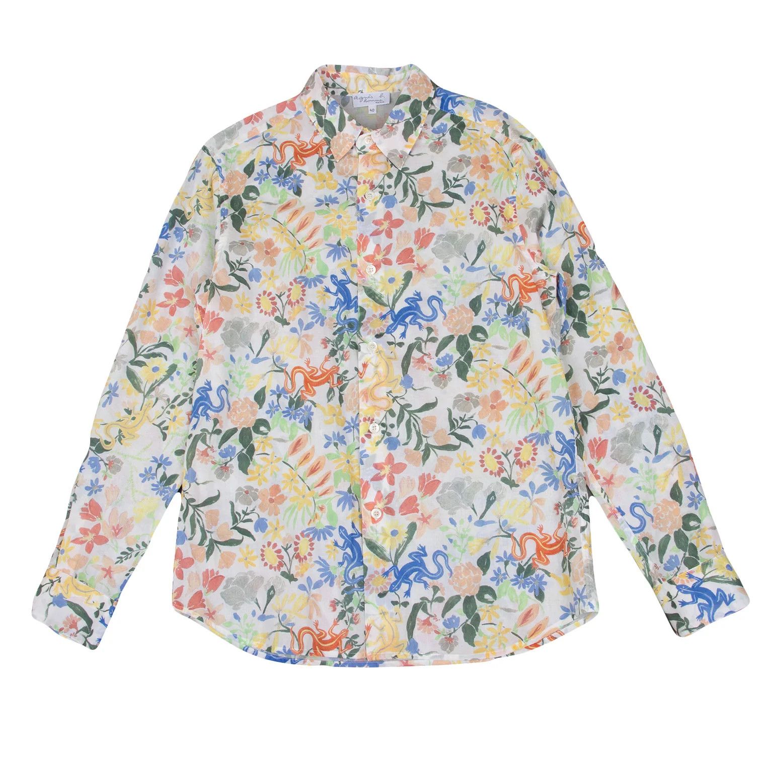 agnes b. Cotton Colorful Botanical Print Shirt Multi 40 Size US XXS / EU 40 - 1 Thumbnail