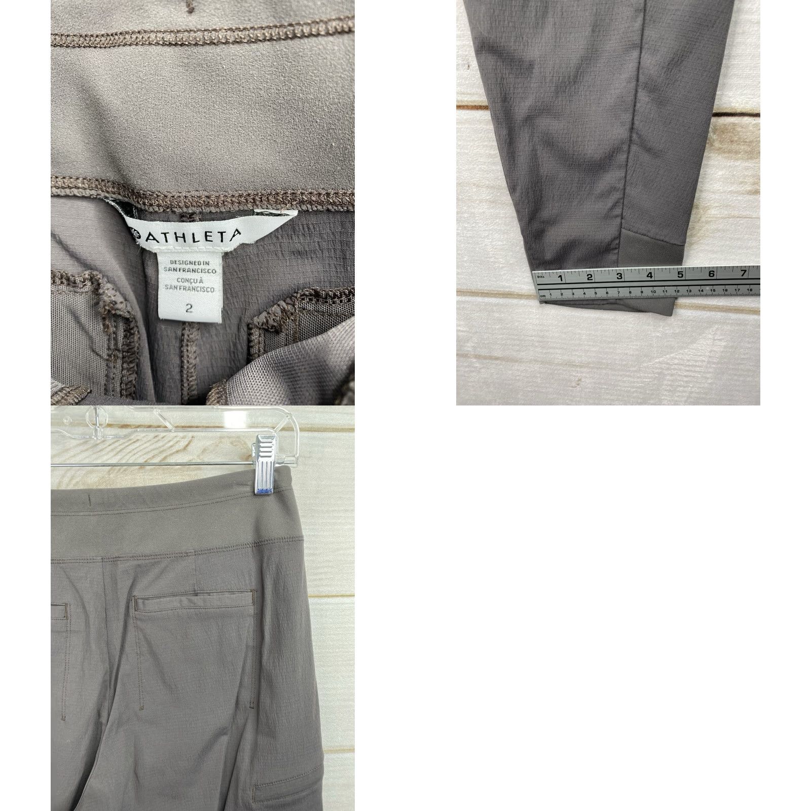 Athleta Athleta Pants Womens 2 Gray Cargo Zip Pockets Hiking Outdoor Pull On Size 26" / US 2 / IT 38 - 8 Thumbnail