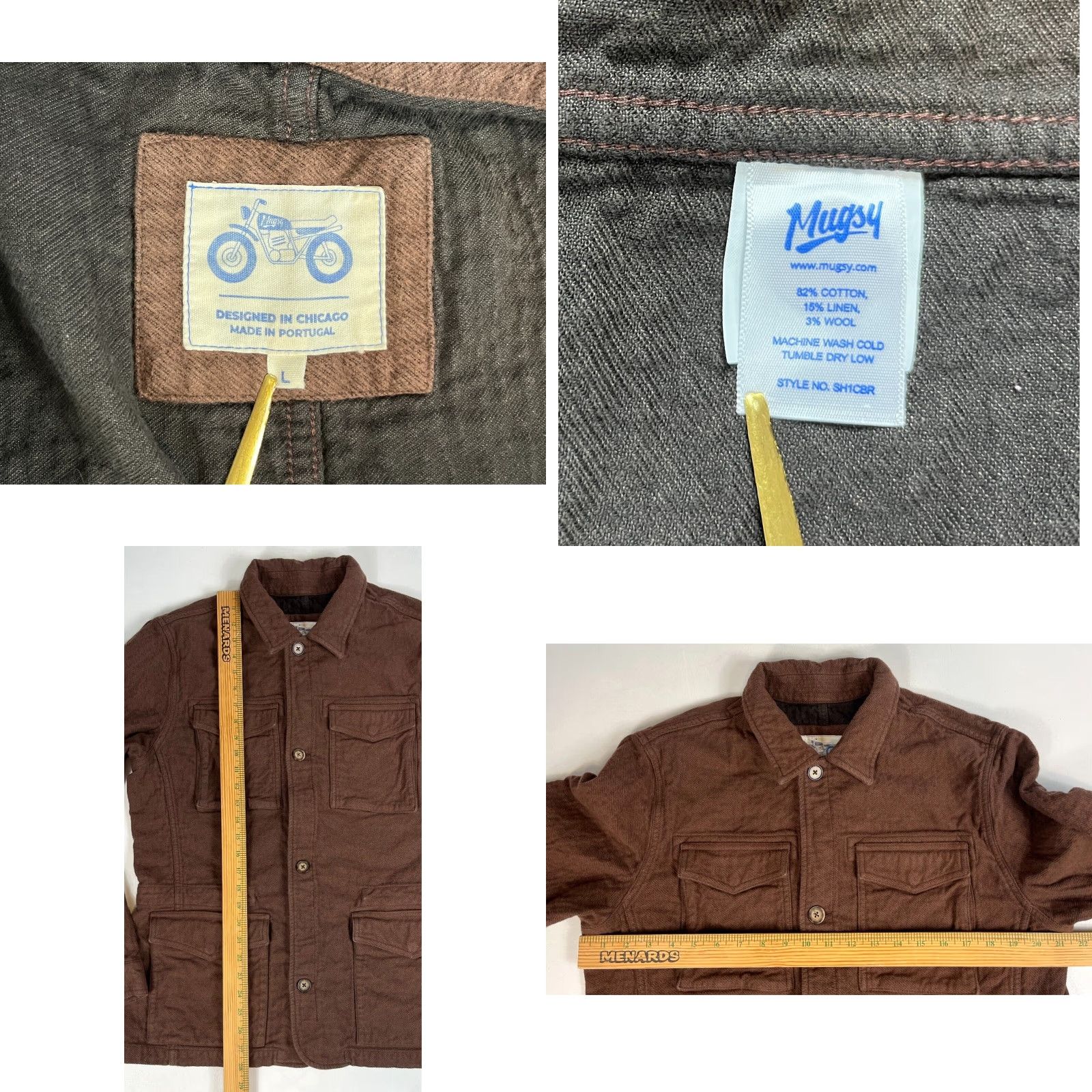 Vintage Mugsy Charles Grizzlies Jacket Mens Brown Sz L Vintage Mahogany Mugsy Jacket Size US L / EU 52-54 / 3 - 9 Thumbnail